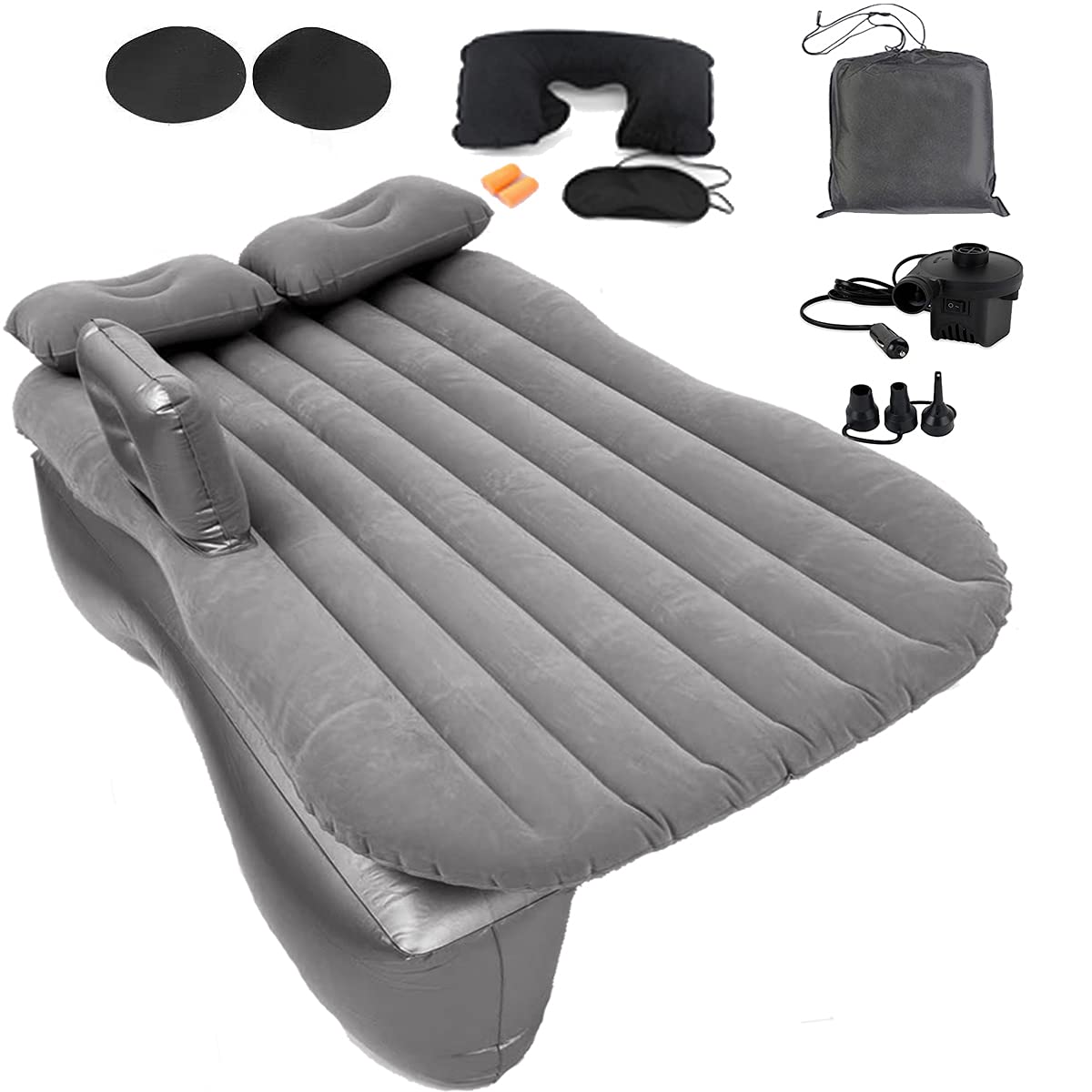 Icelus Auto Matratze SUV Luftmatratze with Luftpumpe 195 * 130 * 15 cm Aufblasbare Camping Kombi Luftbett für Auto Rücksitz Dickere Kofferraum Matratze Bett für Camping Outdoor Traveling