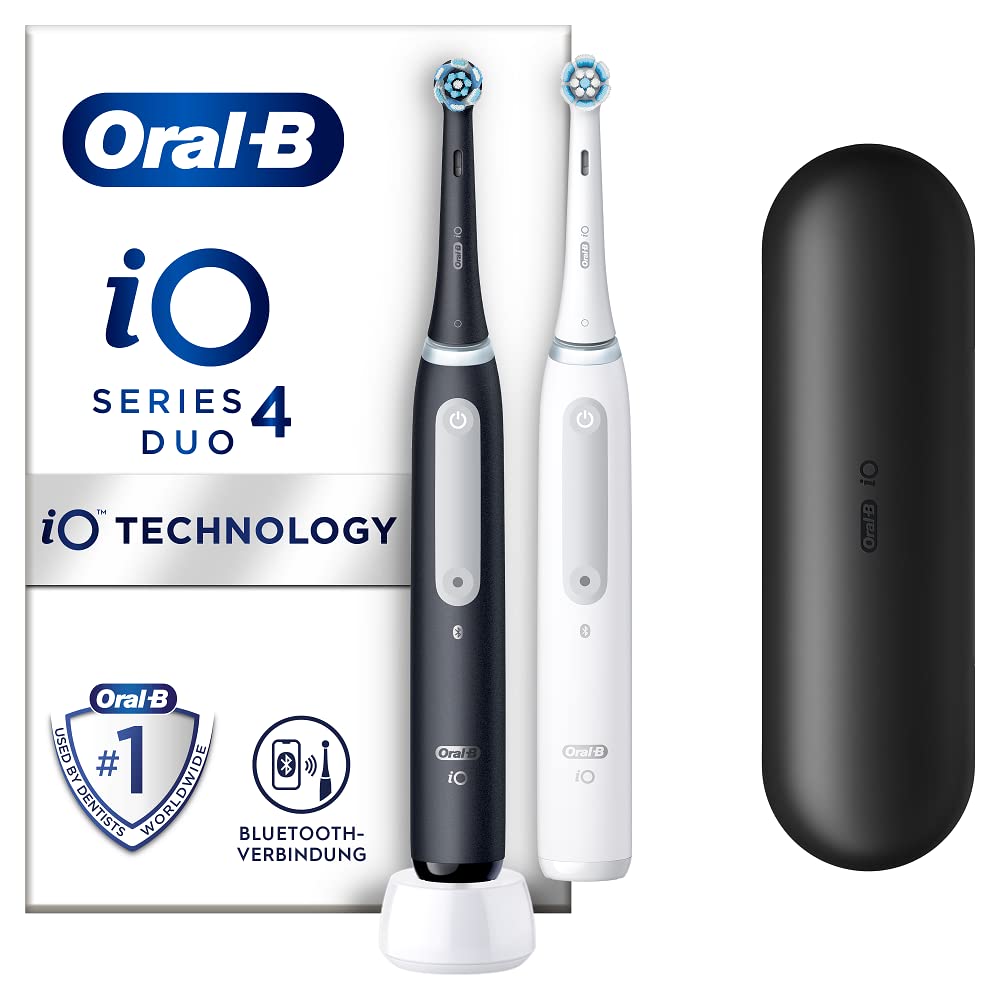 Oral-B iO Series 4 Plus Edition Elektrische Zahnbürste/Electric Toothbrush, PLUS 3 Aufsteckbürsten, Magnet-Etui, 4 Putzmodi, matt black, Designed by Braun,TESTSIEGER Stiftung Warentest (12/2023)