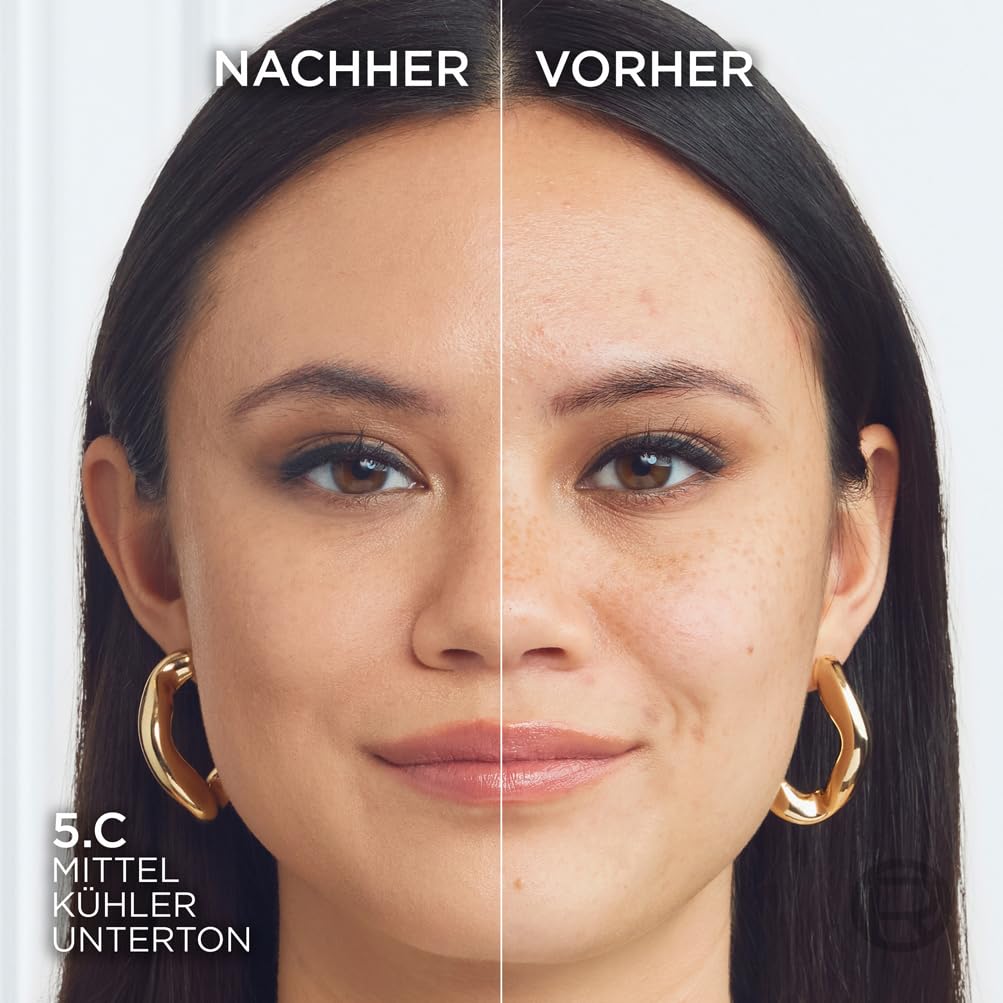 L'Oréal Paris Make up, Flüssige Foundation mit Hyaluron und Aloe Vera, True Match Make-Up, Nr. 5.N Sand, 30 ml