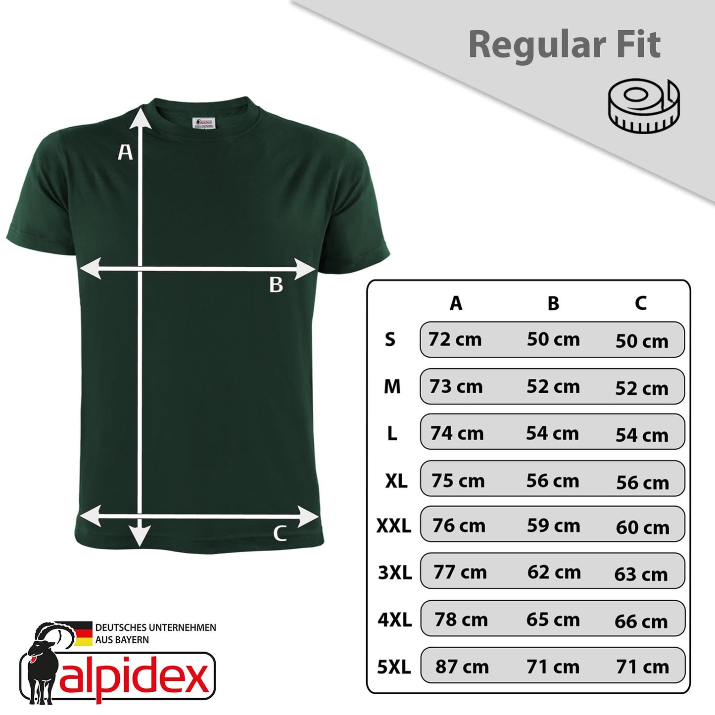 ALPIDEX Herren T-Shirts 5er Set Rundhals einfarbig S M L XL XXL 3XL 4XL 5XL