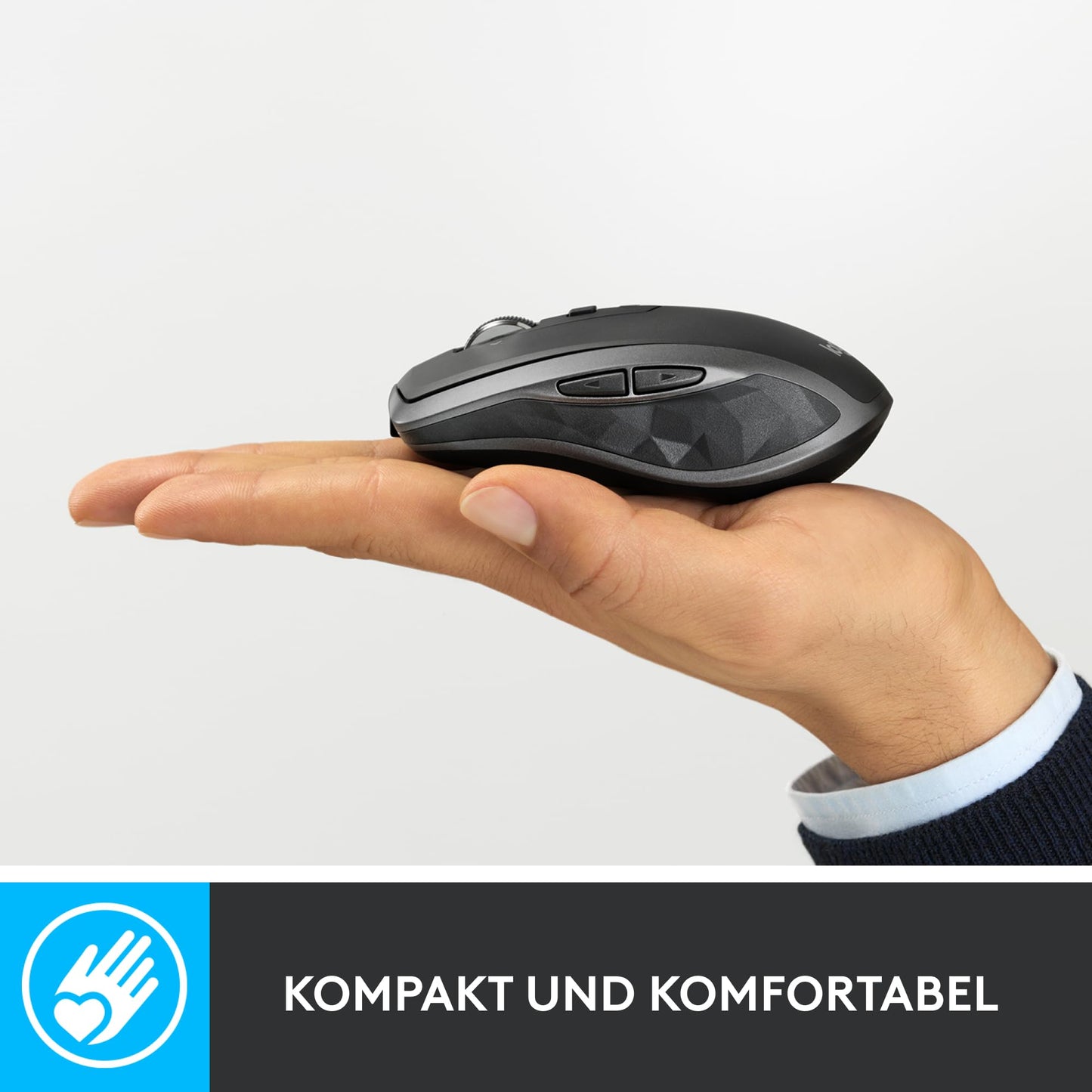 Logitech MX Anywhere 2S Bluetooth Edition kabellose Maus, mehrere Oberflächen, superschnelles Scrollen, aufladbar, mobil, Verbindung zu bis zu 3 Mac/PC-Computern - Graphit