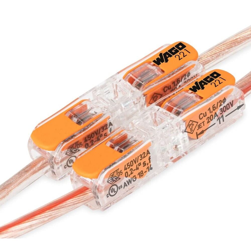 WAGO Verbindungsklemmen 221-413 | 3 Leiter, bis 4 mm², 50 Stück, COMPACT Kabelverbinder mit Hebel für alle Leiterarten weltweit, bestätigte Anwendungssicherheit