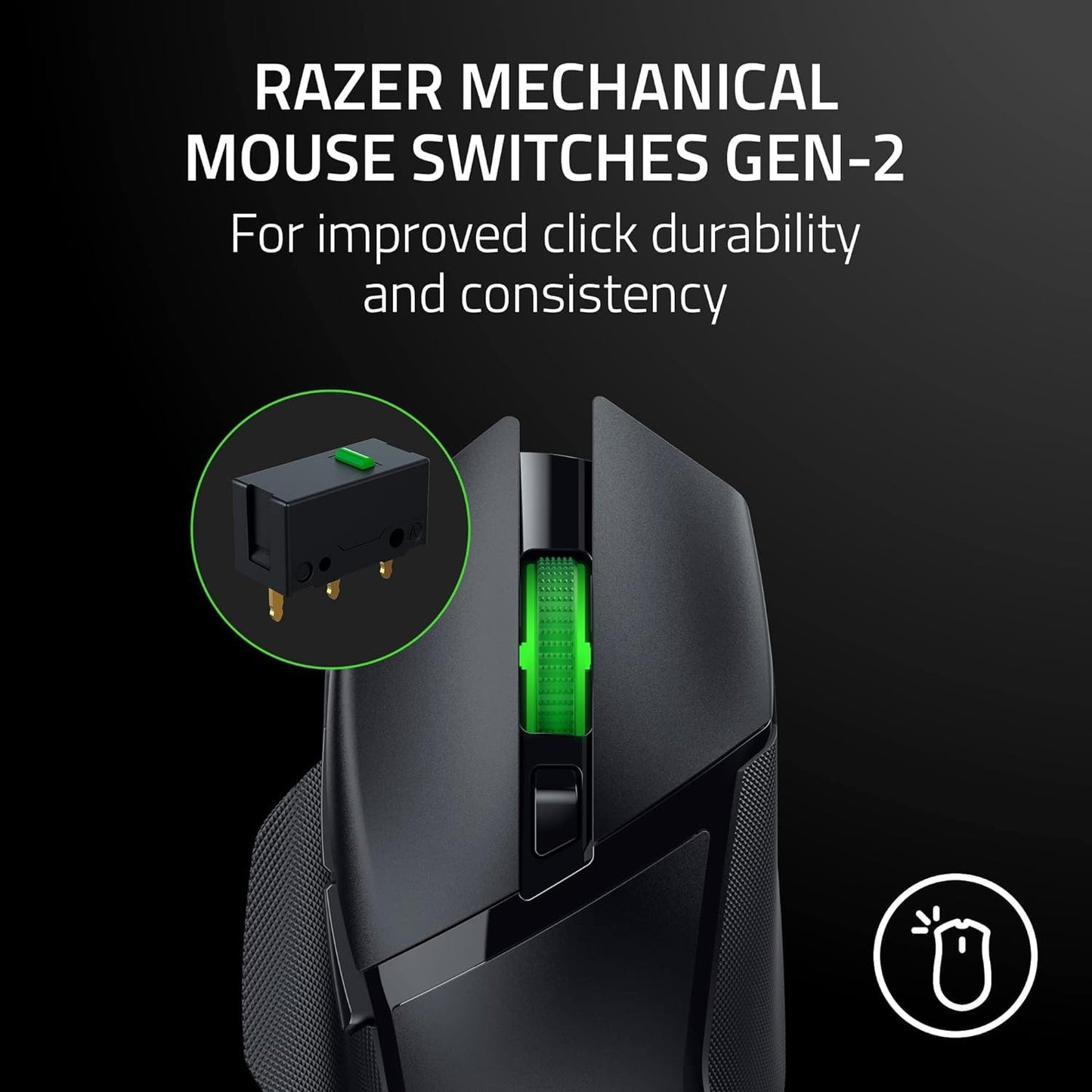Razer Basilisk V3 - Kabelgebundene, anpassbare Gaming Maus mit Chroma RGB für PC/Mac (10+1 programmierbare Tasten, neigbares HyperScroll Mausrad, ergonomisches Design) Schwarz
