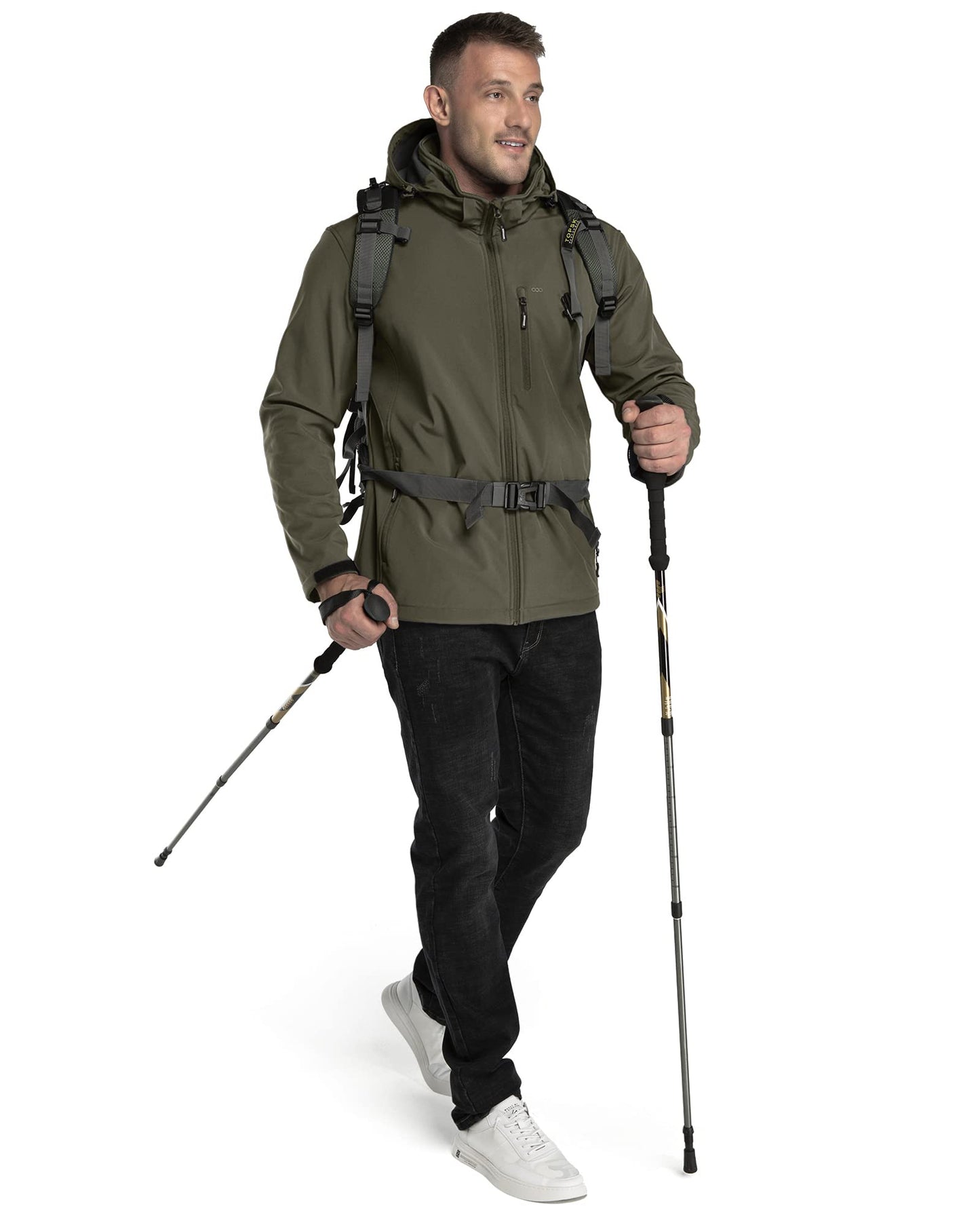 33,000ft Softshelljacke für Herren Wasserdicht Winterjacke Winddicht Warme Fleece Gefüttert Windbreaker Funktionsjacke Outdoorjacke für Wandern Fahrrad Camping