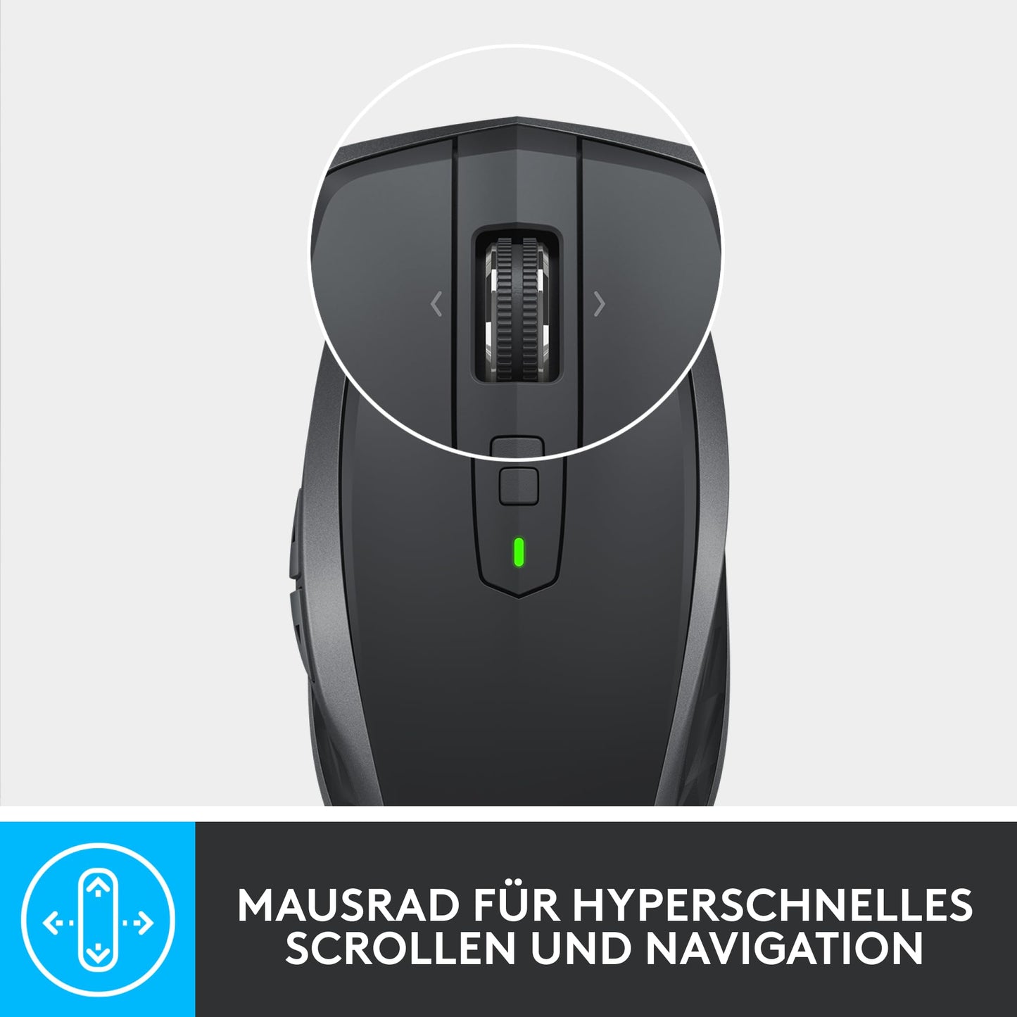 Logitech MX Anywhere 2S Bluetooth Edition kabellose Maus, mehrere Oberflächen, superschnelles Scrollen, aufladbar, mobil, Verbindung zu bis zu 3 Mac/PC-Computern - Graphit