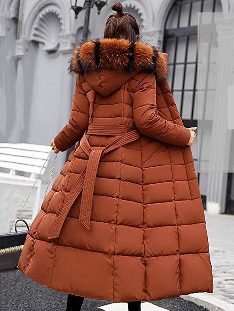 Onsoyours Women's Winter Jacket, Long Down Jacket, Quilted Jacket, Winter Coat, Parka Jacket, Outerwear, Women's Winter Warm Down Coat with Fur Collar