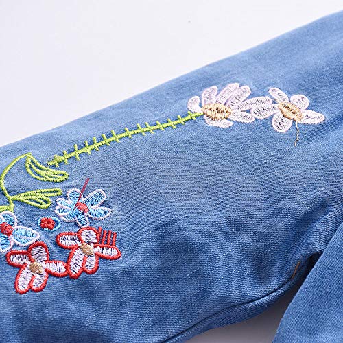 Yao Frühling Herbst Kleine Mädchen Kleidungsset Kind Kinder Jeansjacke und Langarmkleid 2-teiliges Set