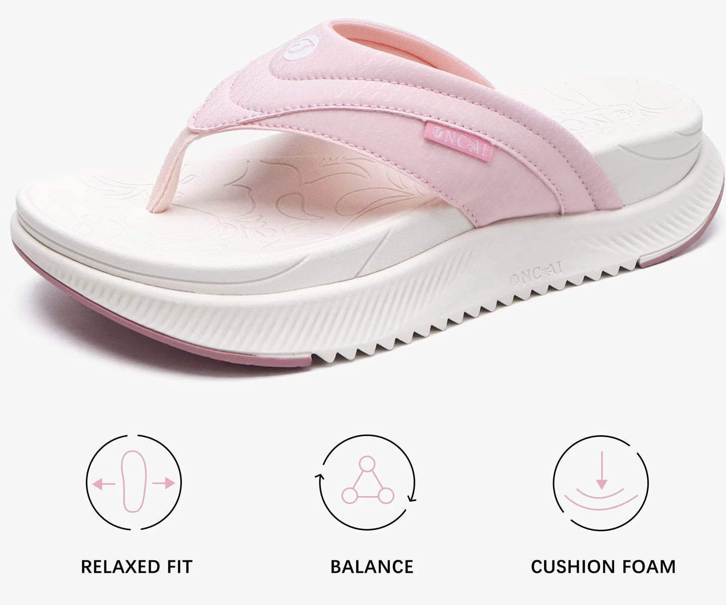 ONCAI Damen orthopädische Kissen Flip Flops Erholung Walking Sandalen für Damen mit Arch Support Sommer bequem Slip On Flip Flops für Damen Größe 36-43