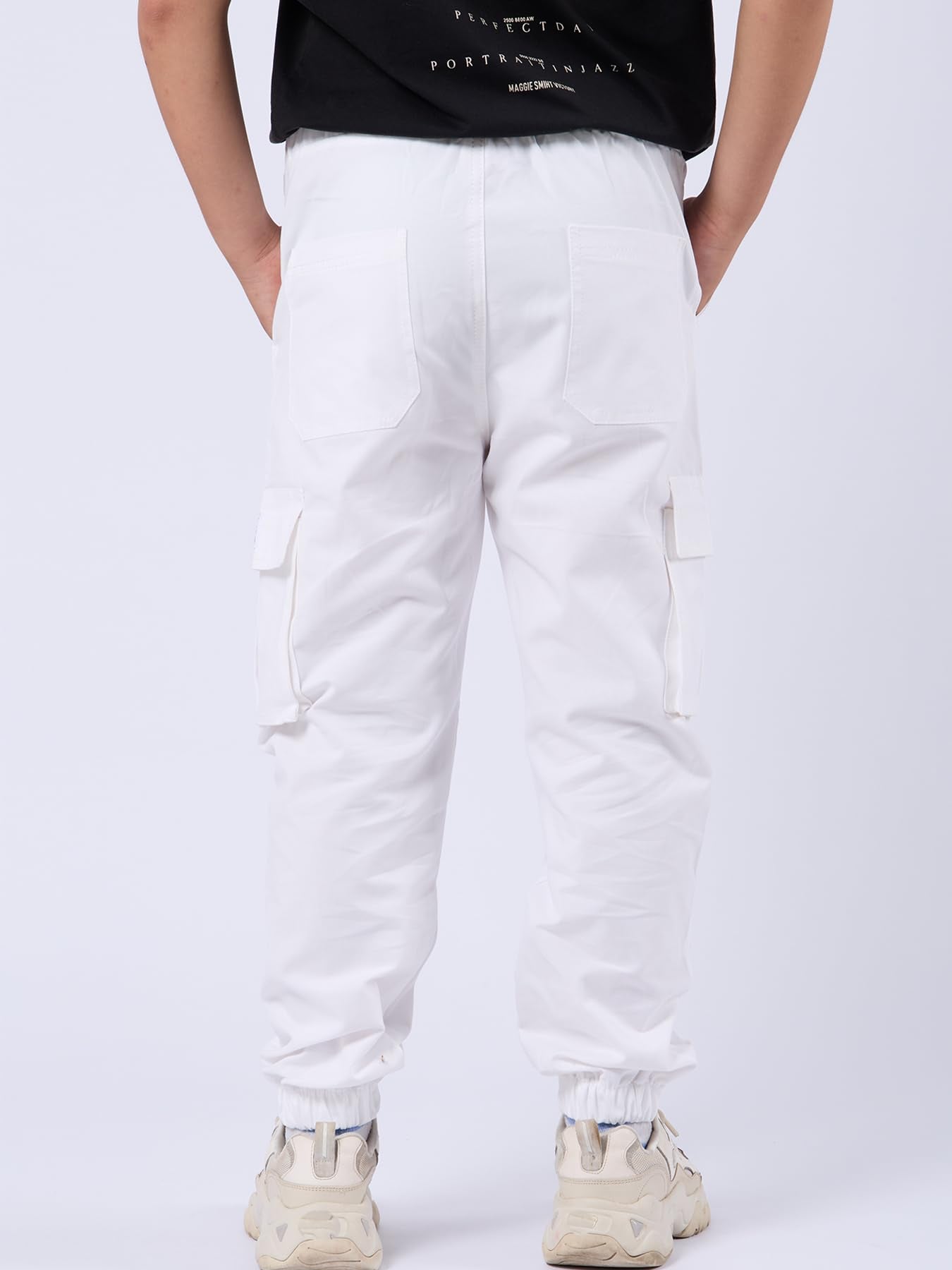 NATUST Jungen Cargohose Kinder Freizeithose mit Elastischem Bund
