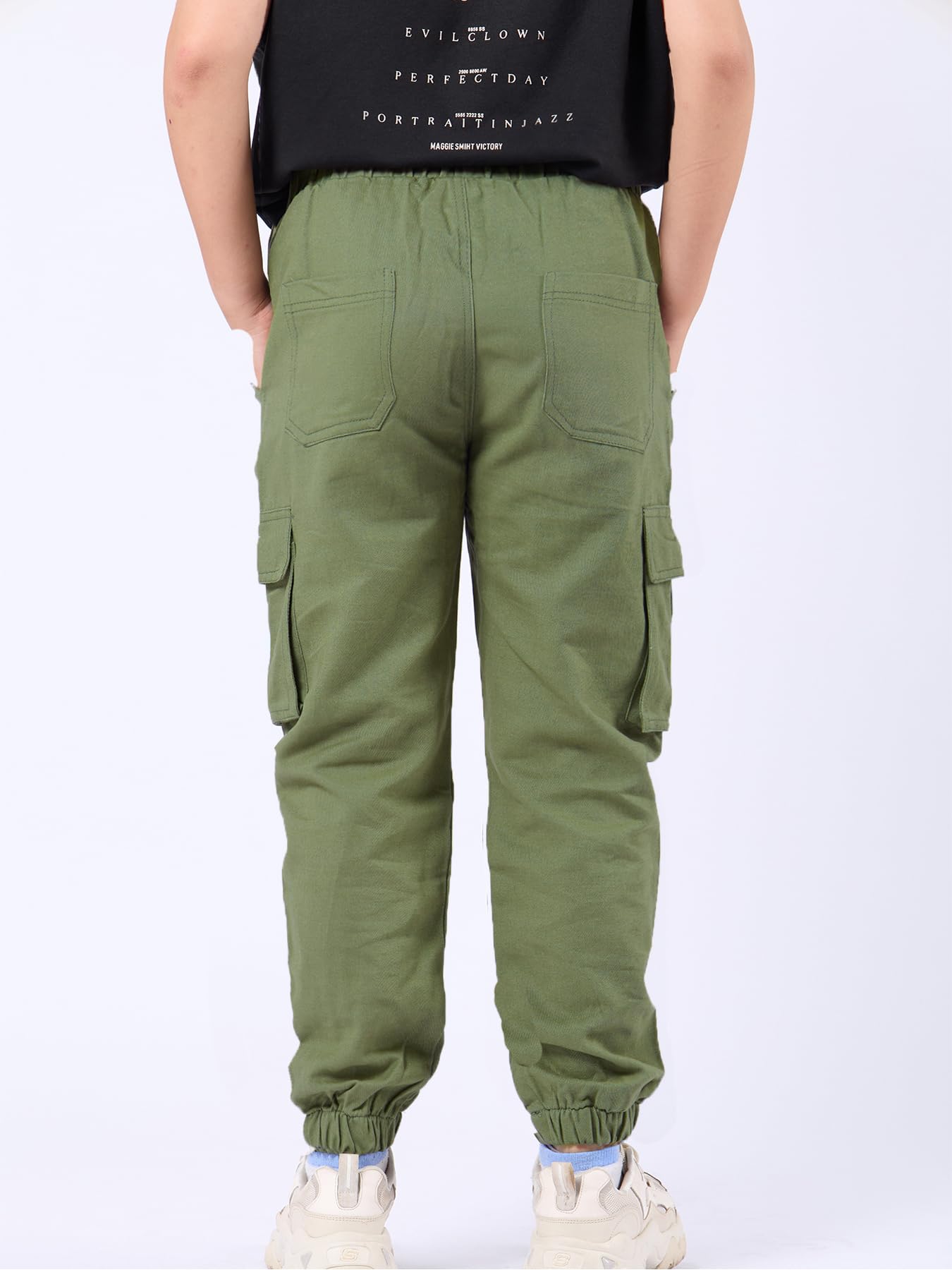 NATUST Jungen Cargohose Kinder Freizeithose mit Elastischem Bund