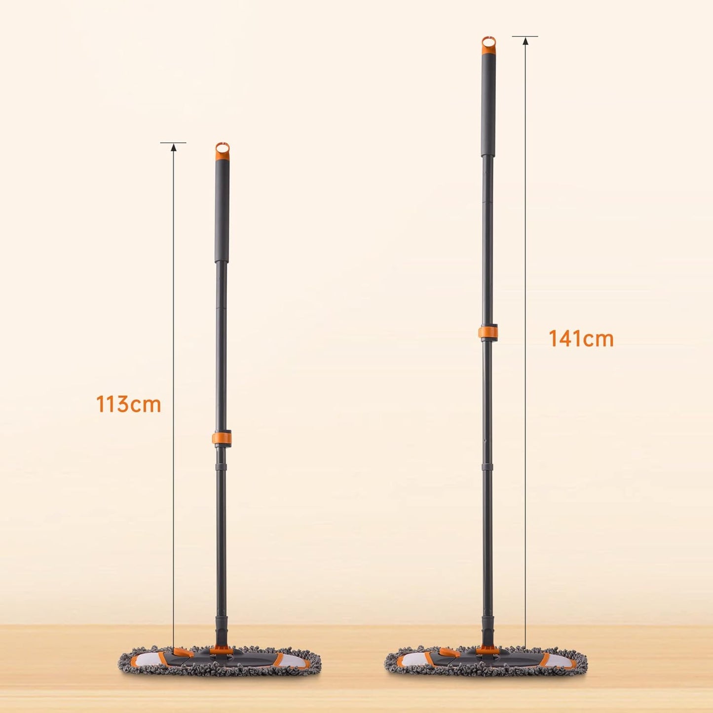 CLEANHOME Nass- & Trockenmopps für den Haushalt,Bodenwischer Set mit 3 Verschiedenen Waschbaren Mopp-Pads und Ausziehbarem langem Griff, Wischer Boden,Wischmopp for Hardwood,Marble,Tile Floor Mopping.