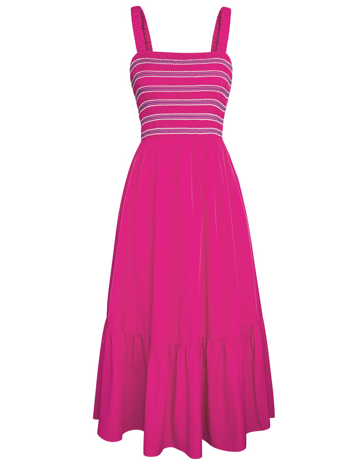 GRACE KARIN Damen Ärmellos Spaghettiträger Freizeitkleid Sommer Langes Strandkleider mit Taschen