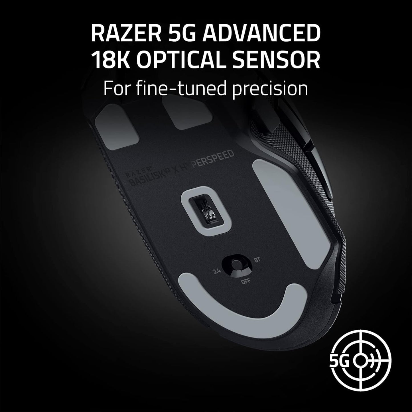 Razer Basilisk V3 - Kabelgebundene, anpassbare Gaming Maus mit Chroma RGB für PC/Mac (10+1 programmierbare Tasten, neigbares HyperScroll Mausrad, ergonomisches Design) Schwarz