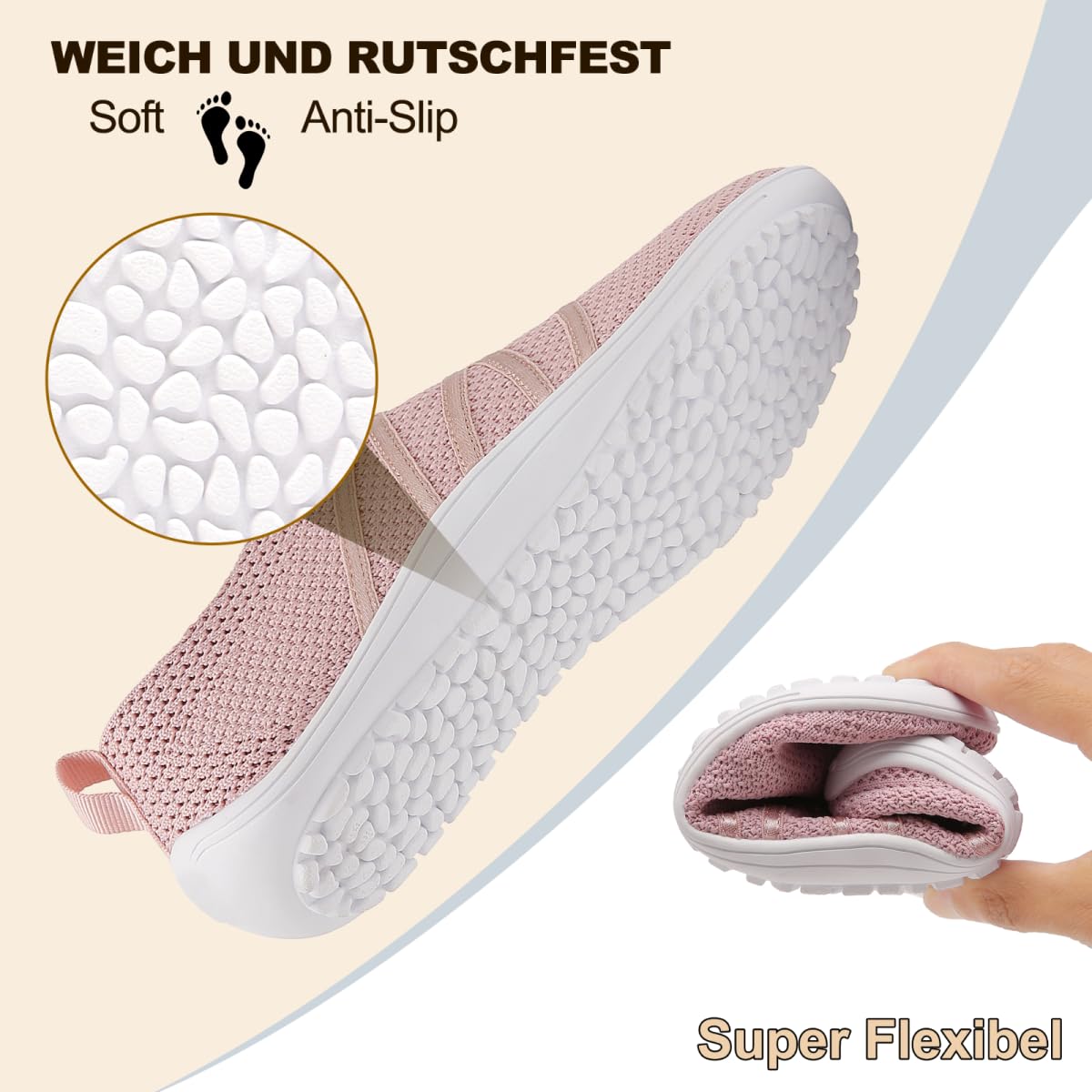 Merdoo Barfußschuhe Damen Herren Bequeme Barfuss Schuhe Damen Slip On Sneakers Weich Sportschuhe Leicht Turnschuhe rutschfest Hausschuhe Atmungsaktiv Barfussschuhe Sommerschuhe Unisex 37-45EU