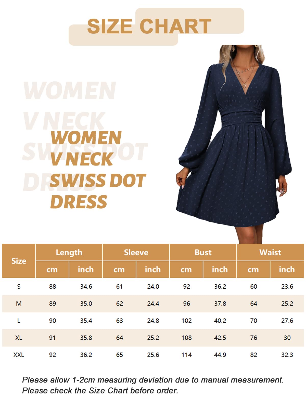 LIAMERHE Damen Elegant Kleid Langarm/Kurze Ärmel V-Ausschnitt Casual Kleider A-Linie Blumenmuster Minikleid Freizeitkleider Sommer Herbst Winter Laternenärmeln Kleid Partykleid