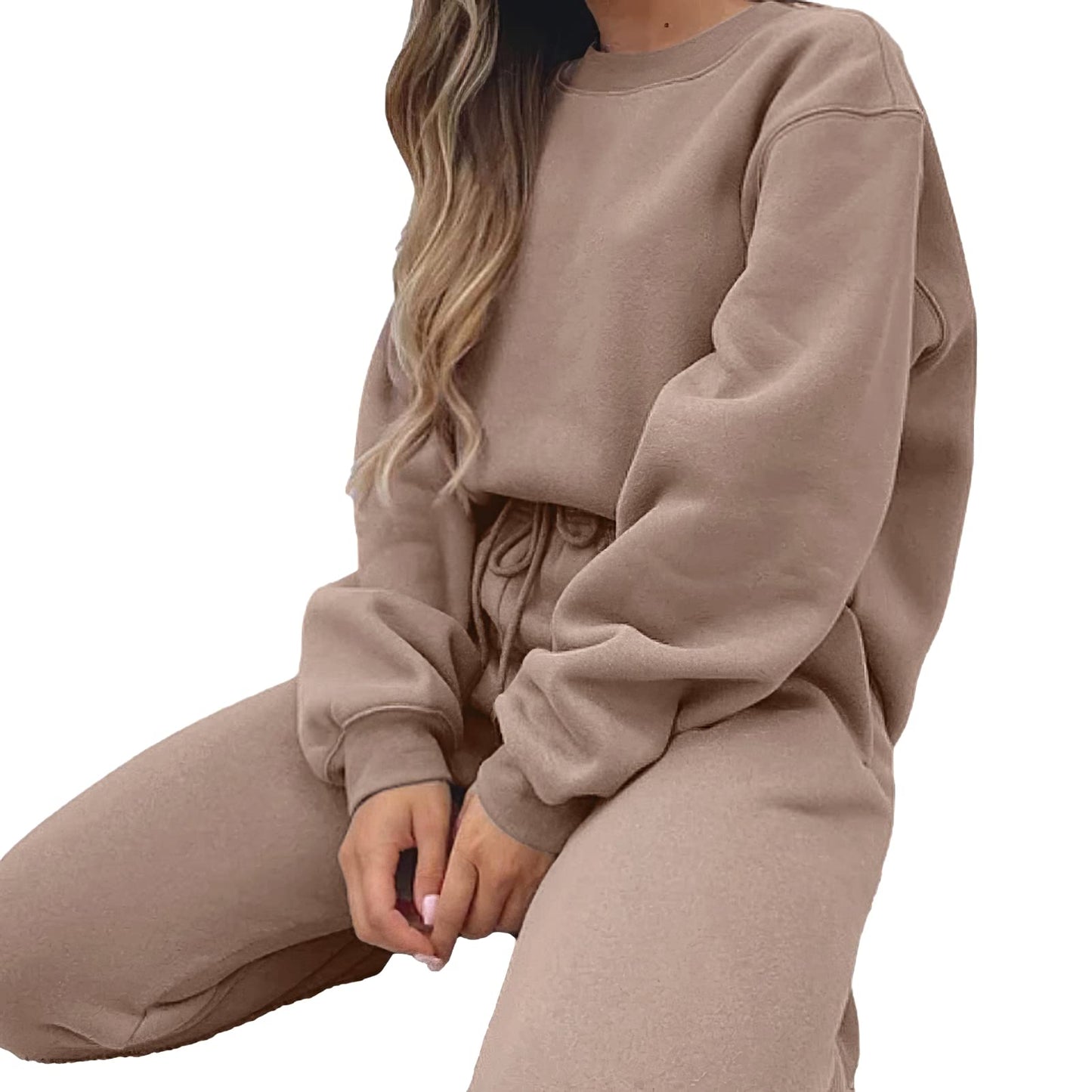 amropi Trainingsanzug Damen Pullover Sweatshirt und Jogginghose Warm Vlies Kleidungsset