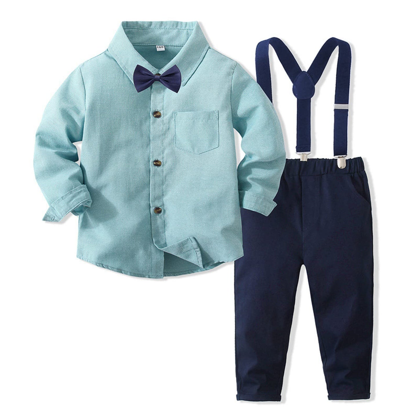 Volunboy Baby Jungen Anzug Set Bekleidung Hemd mit Fliege + Hosenträger Hosen Strampler Anzug