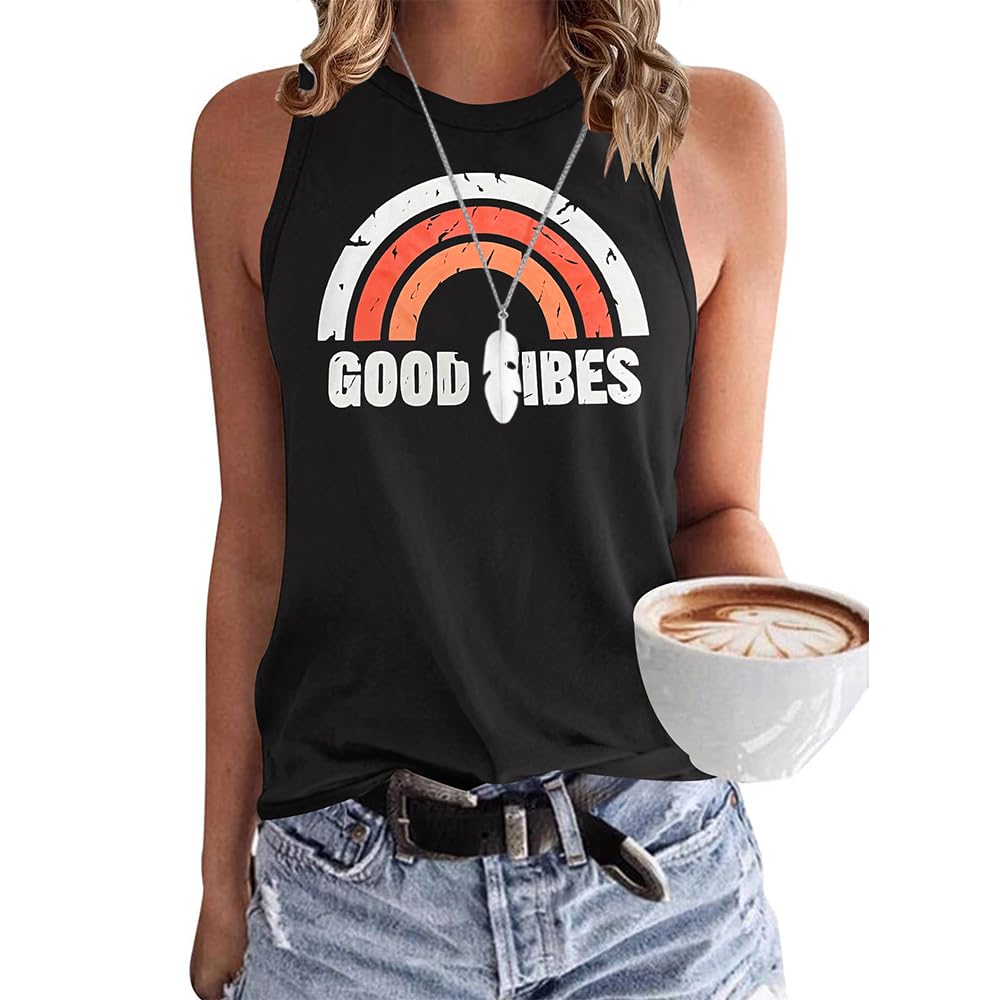 WNEEDU Damen Tank Top Ärmellos Oberteile Sommer Tanktops Rundhals Blusentop Vest Top Bluse
