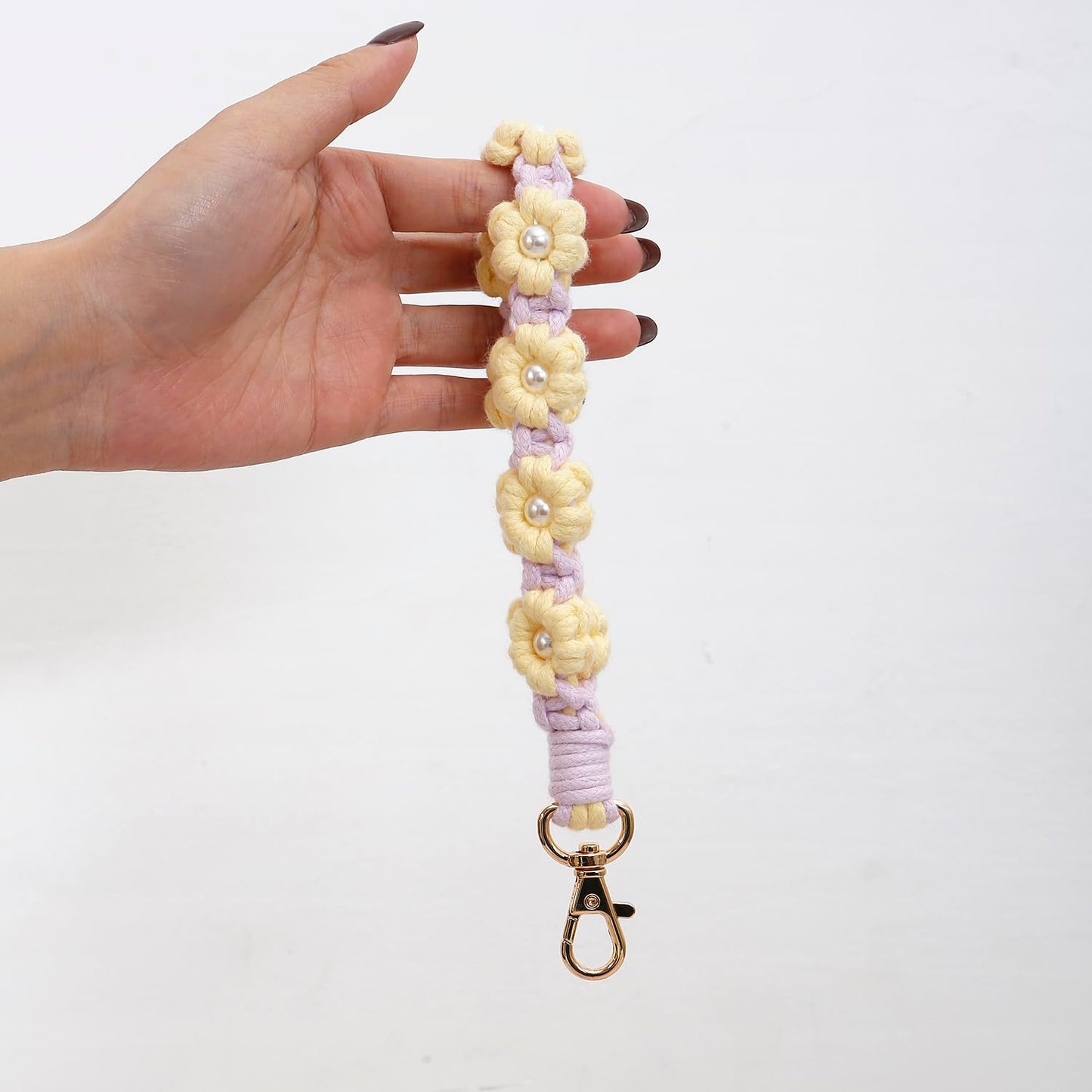 AOKSUNOVA Key Ring Band Macrame Lanyard Short Key Pendant Girls Gift for Women
