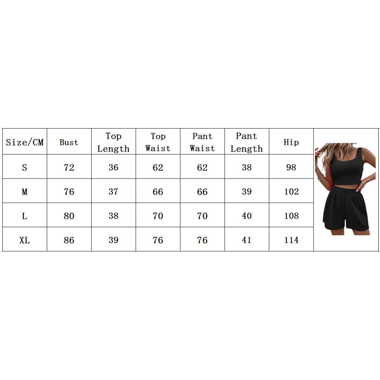 Geagodelia Damen Zweiteiler Sommer Hosenanzug Elegant Outfits Kleidung 2 Teiler Set Crop Tank Top + Shorts Y2k Aesthetic Clothes Workout Sport Anzug