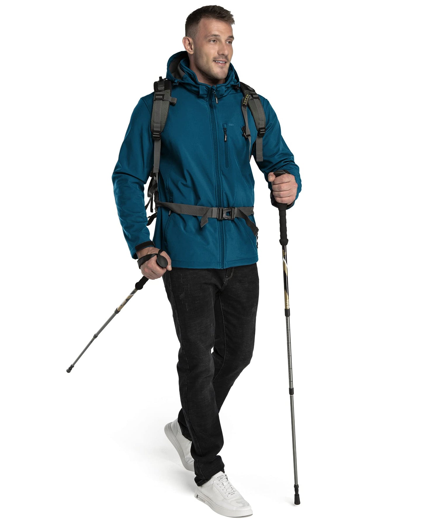 33,000ft Softshelljacke für Herren Wasserdicht Winterjacke Winddicht Warme Fleece Gefüttert Windbreaker Funktionsjacke Outdoorjacke für Wandern Fahrrad Camping