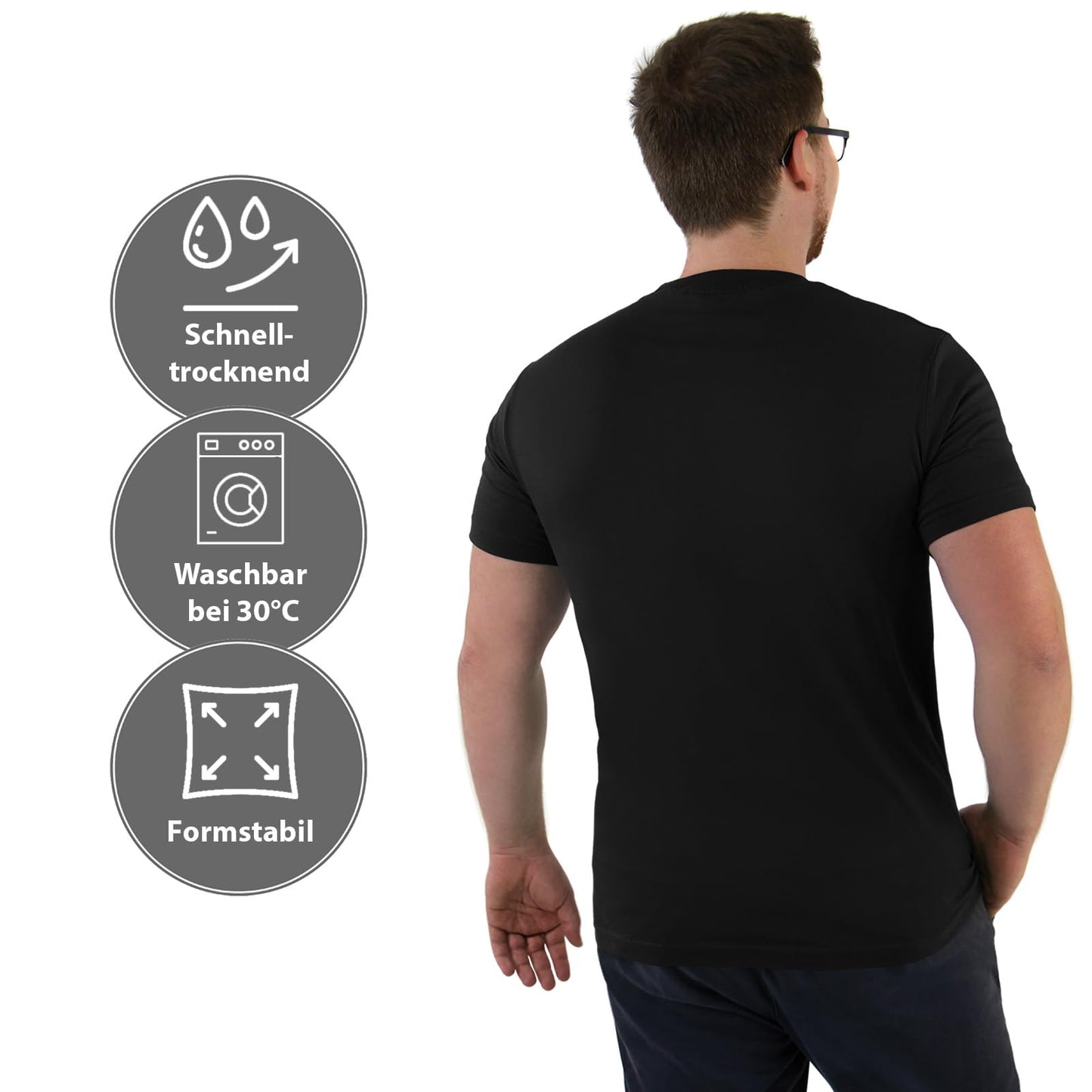 ALPIDEX Herren T-Shirts 5er Set Rundhals einfarbig S M L XL XXL 3XL 4XL 5XL