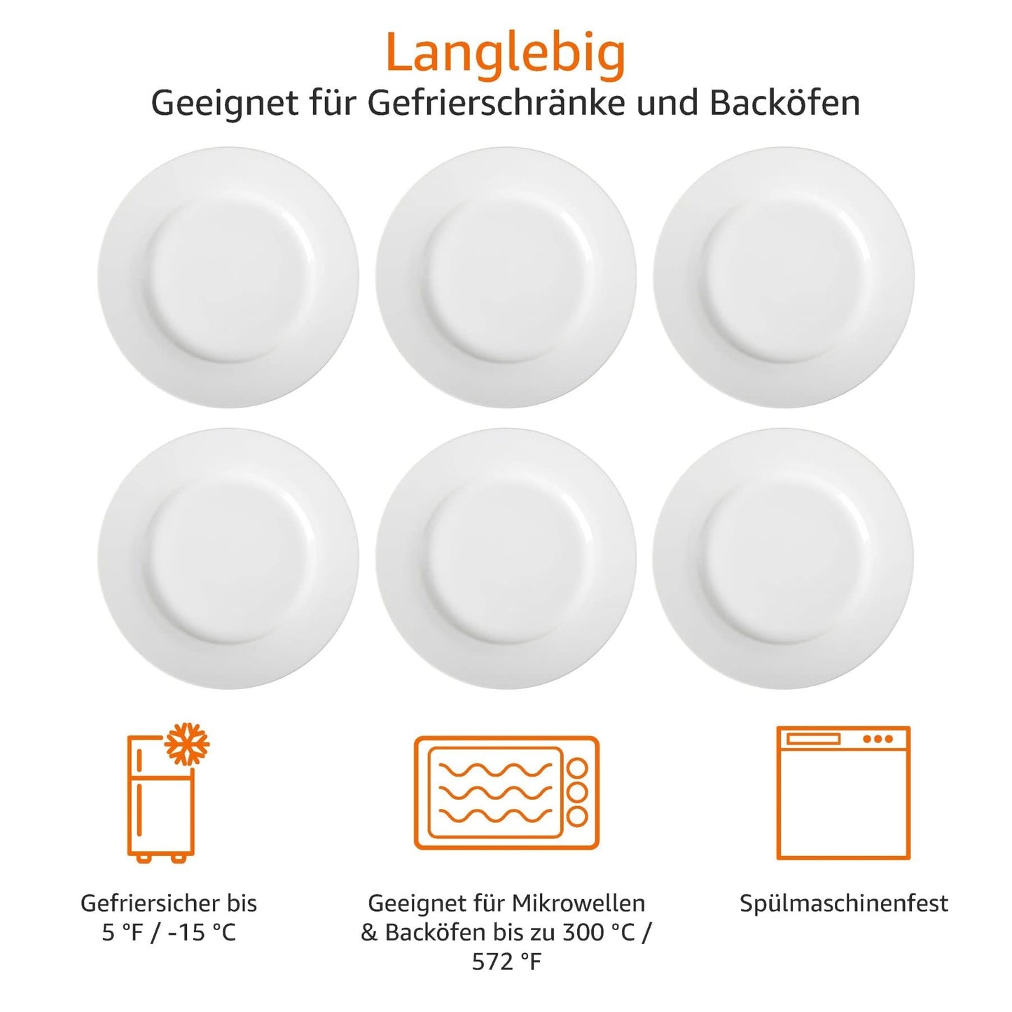 Amazon Basics Essteller-Service, 26.67 cm, 6 Stück