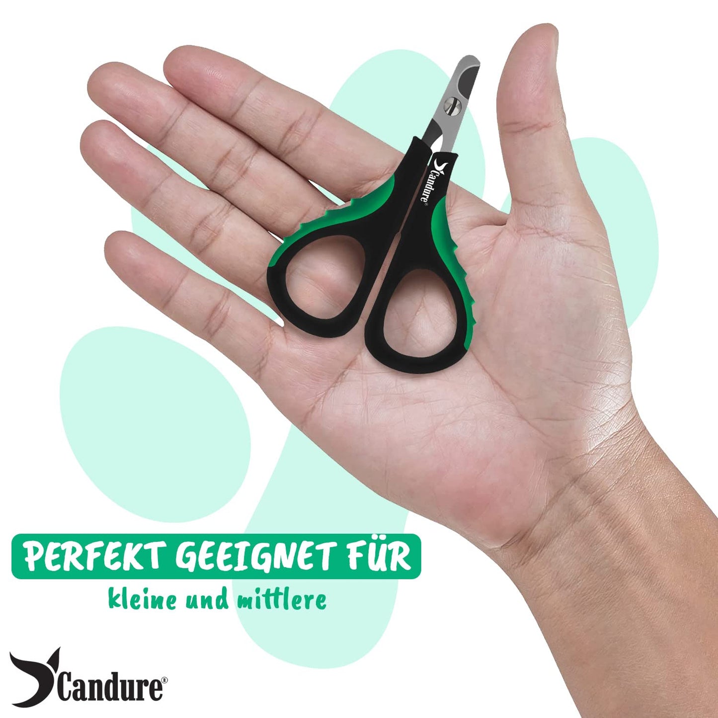 Candure Profi Krallenschere für Hunde und Katzen mit Nagelfeile Edelstahl Krallenzange Hohe Qualität Krallenpflege Schneider für Haustiere Nagelknipser groß Mit Sicherheitsschutz 6" Zoll