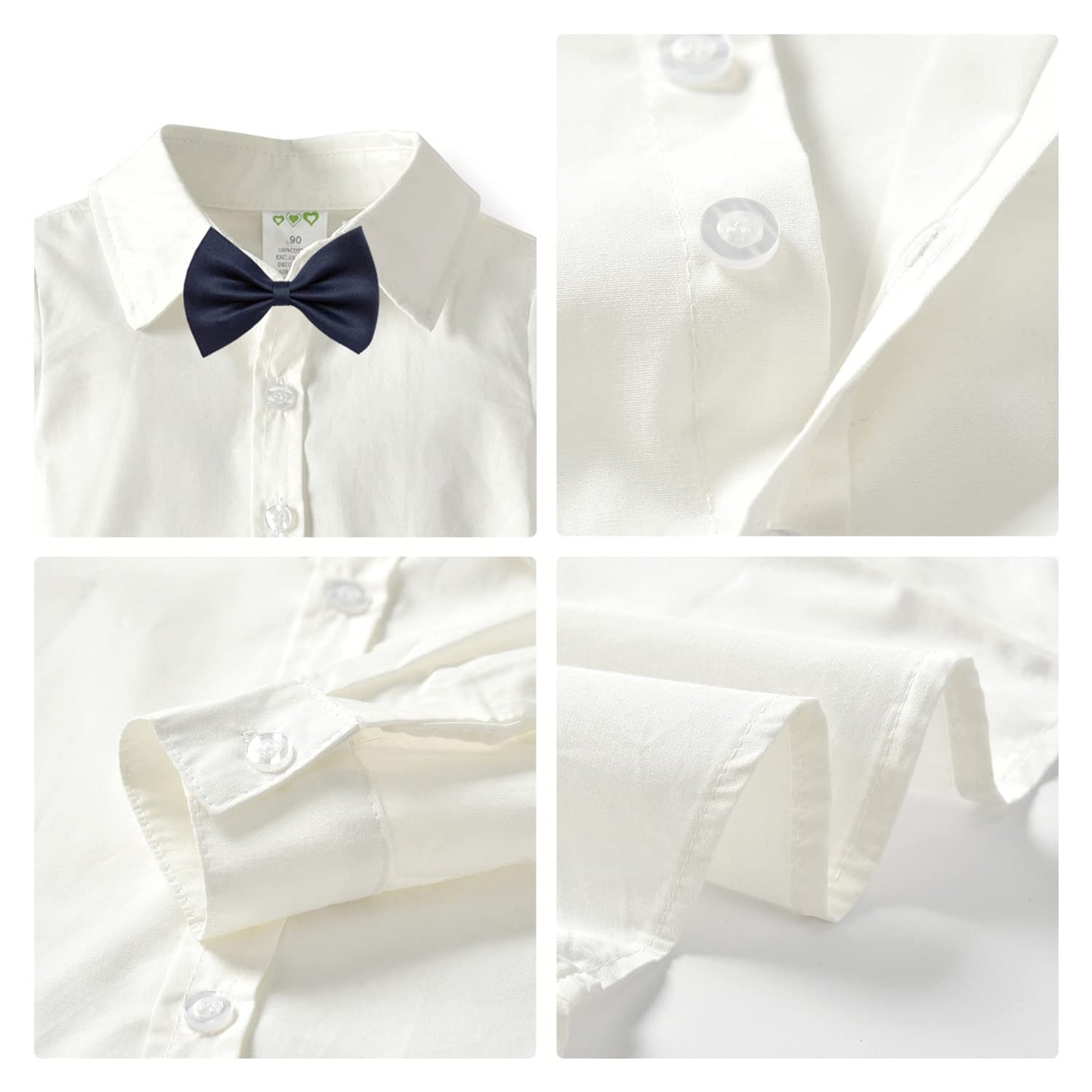 Volunboy Baby Jungen Anzug Set Bekleidung Hemd mit Fliege + Hosenträger Hosen Strampler Anzug