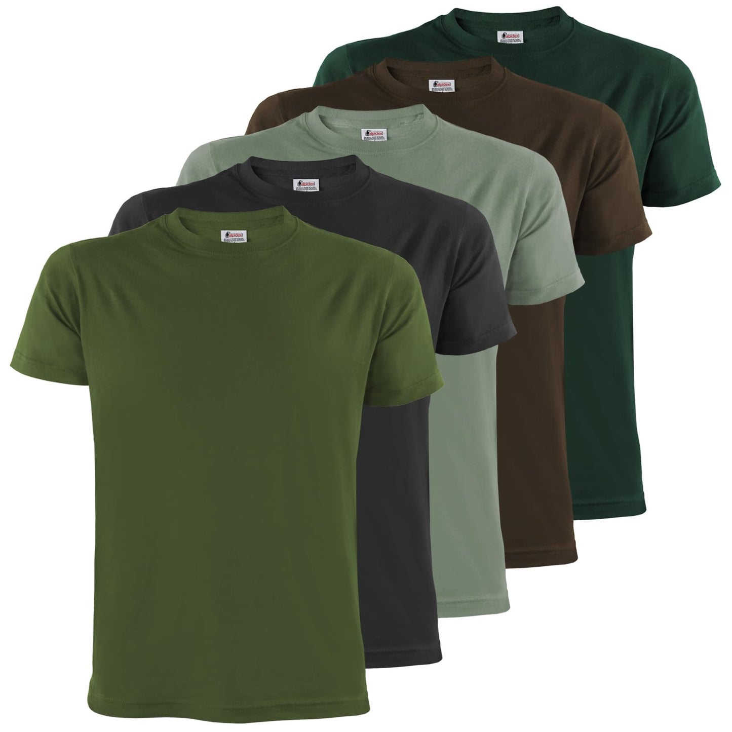 ALPIDEX Herren T-Shirts 5er Set Rundhals einfarbig S M L XL XXL 3XL 4XL 5XL