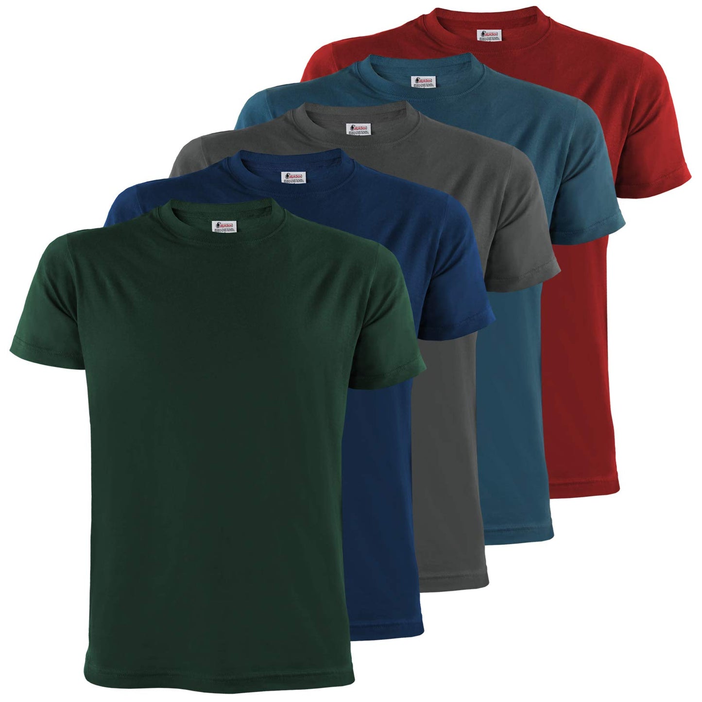 ALPIDEX Herren T-Shirts 5er Set Rundhals einfarbig S M L XL XXL 3XL 4XL 5XL