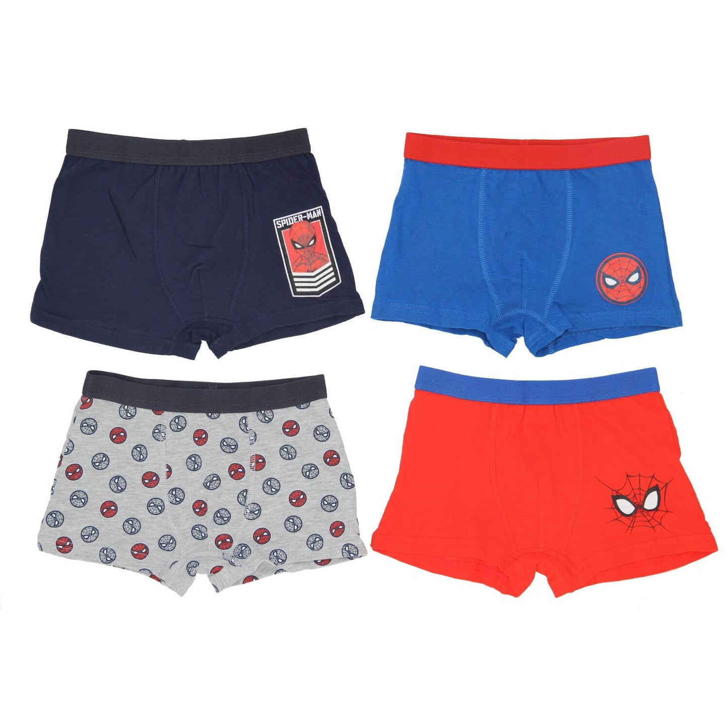 Marvel Spiderman Jungen 4er Pack Boxershorts Unterhosen mit unterschiedlichen Motiven Underwears Kinder Unterhose wäsche 98-140 cm