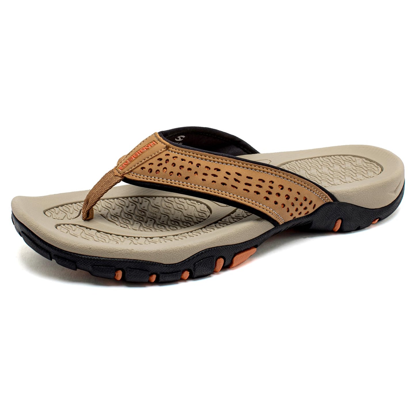 HOBIBEAR Herren Flip Flops Zehentrenner Arch Support Outdoor Sandalen Sommer Beach Surfen Sommerschuhe Rutschfest Hausschuhe Pantoletten