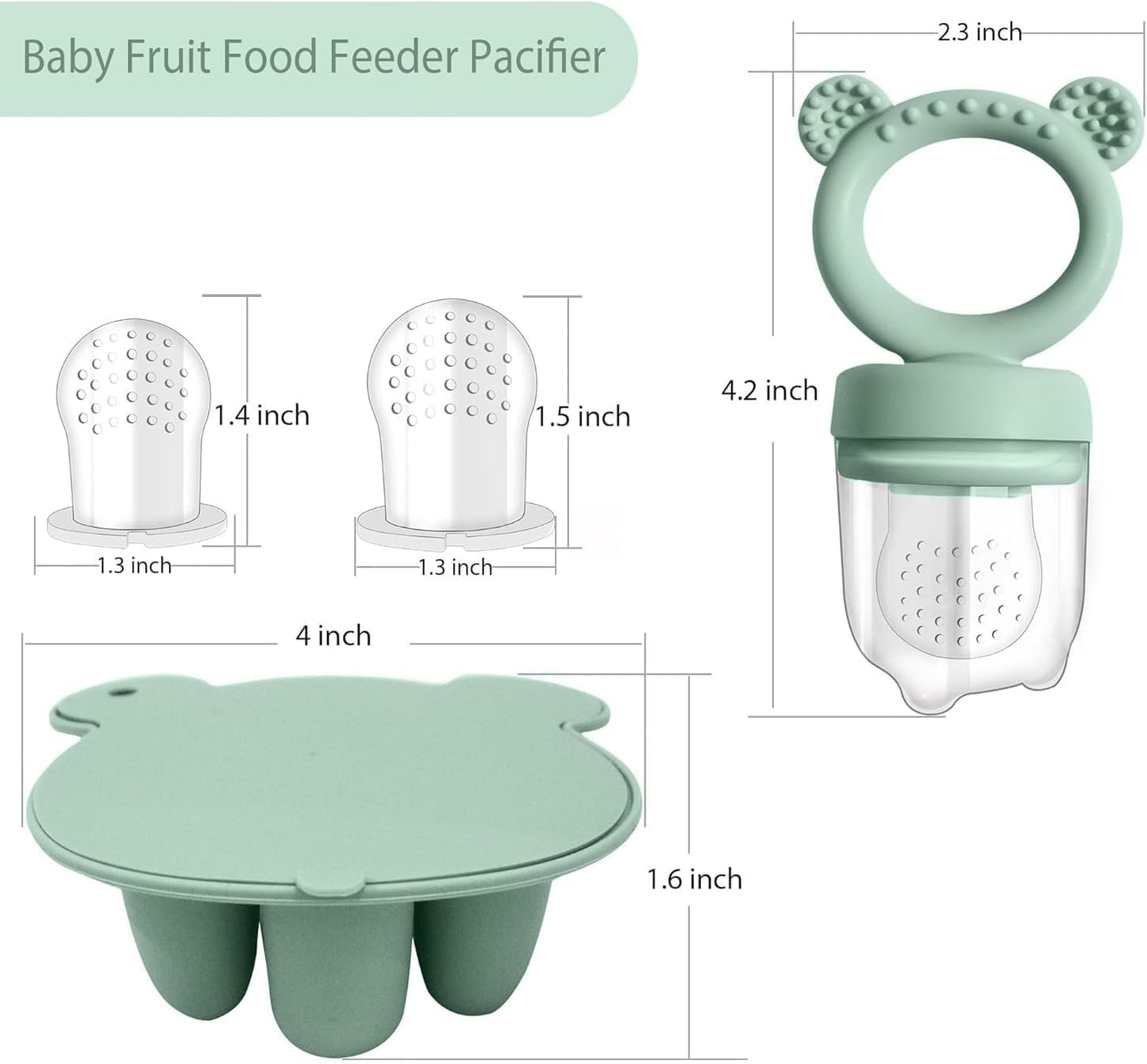 WeSweet Fruchtsauger Baby | Silikon Futterspender für Babynahrung und Gefriertablett für Babynahrung, Milch-Eis am Stiel, zur Linderung des Zahnens von Babys, Schnuller zum Selbstfüttern (Bear Sand)