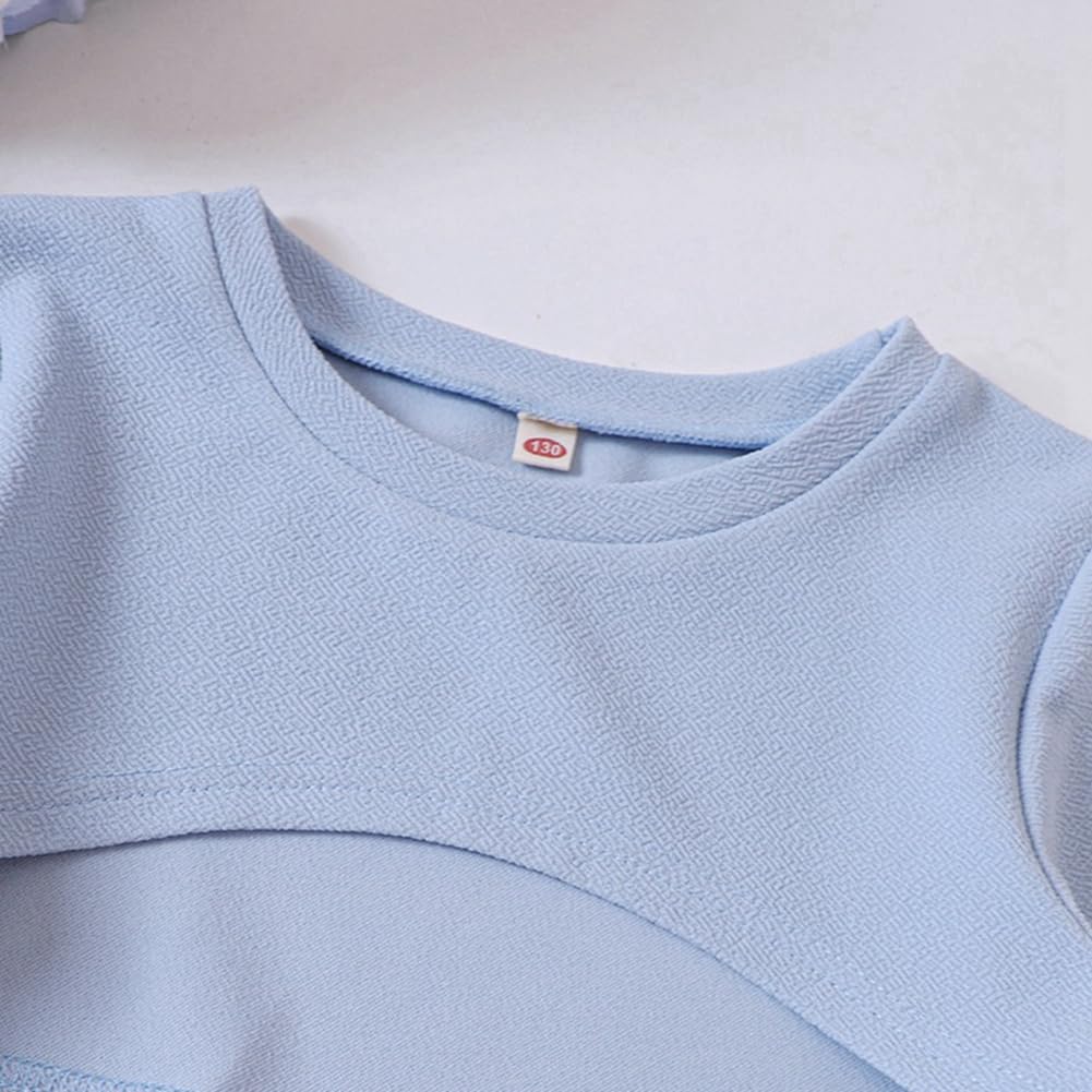 Zweiteiler Mädchen Bekleidungssets Outfit ärmelloses figurbetontes Cami Kleid & langärmliges Oberteil Crop Tops Sommer Teenager Mädchen Schmetterlings Kleider 122,128,134,140,146,152,158,164