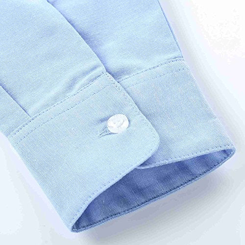BIENZOE Jungen Schuluniform Lange ?rmel Knopf unten Oxford Hemd