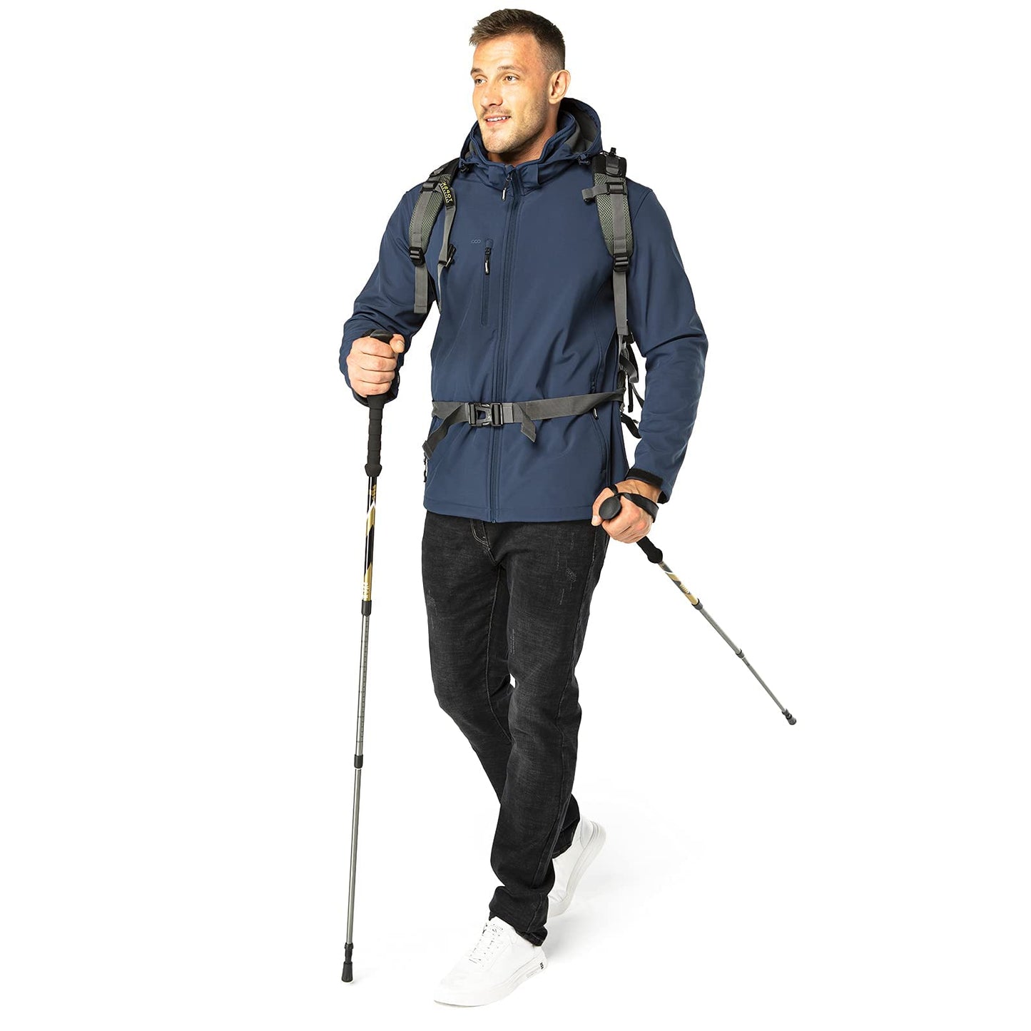 33,000ft Softshelljacke für Herren Wasserdicht Winterjacke Winddicht Warme Fleece Gefüttert Windbreaker Funktionsjacke Outdoorjacke für Wandern Fahrrad Camping