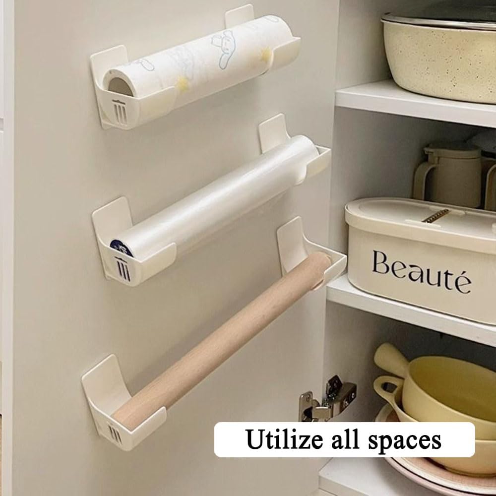 4 Stück Nein Stanzen Küchen Organizer,Wand Montierter Müllsack Spender Organizer Küche Weiß Wandmontierter Trash Bag Kitchen Organizer Für Küche Aufbewahrung&Organisation Küchen Zubehör Ordnungssystem