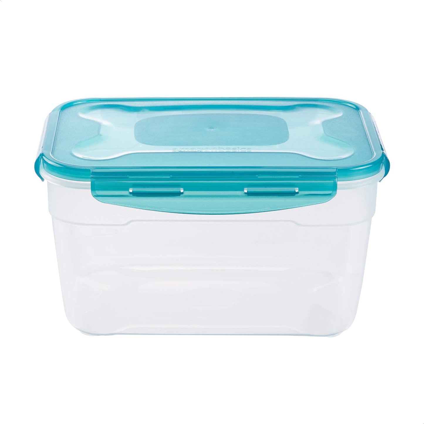 Amazon Basics Gefrierbehälter im Set, mit Deckel, luftdicht, auslaufsicher, stapelbar, für Kühlschrank/Gefriertruhe, BPA-frei, Kunststoff, mikrowellen- und spülmaschinenfest, 3 x 0.6 l, hellblau