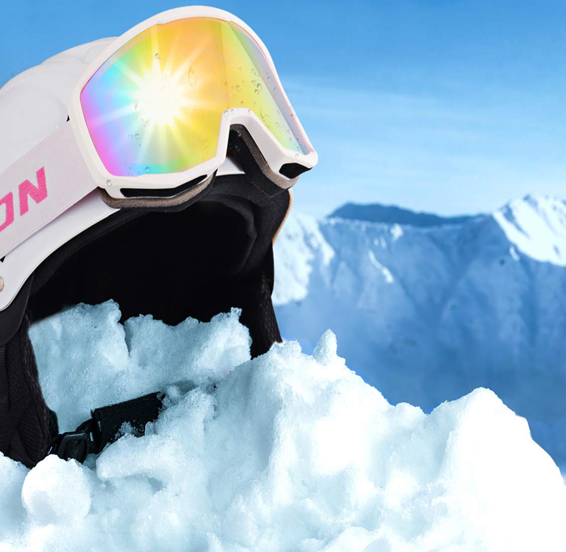 EXP Vision Unisex Ski Goggles, OTG for Men and Women, Snowboard Goggles, Snow Goggles, 100% UV Protection Ski Goggles for Glasses Wearers, Anti-Fog Snowboard Goggles, Ski Goggles