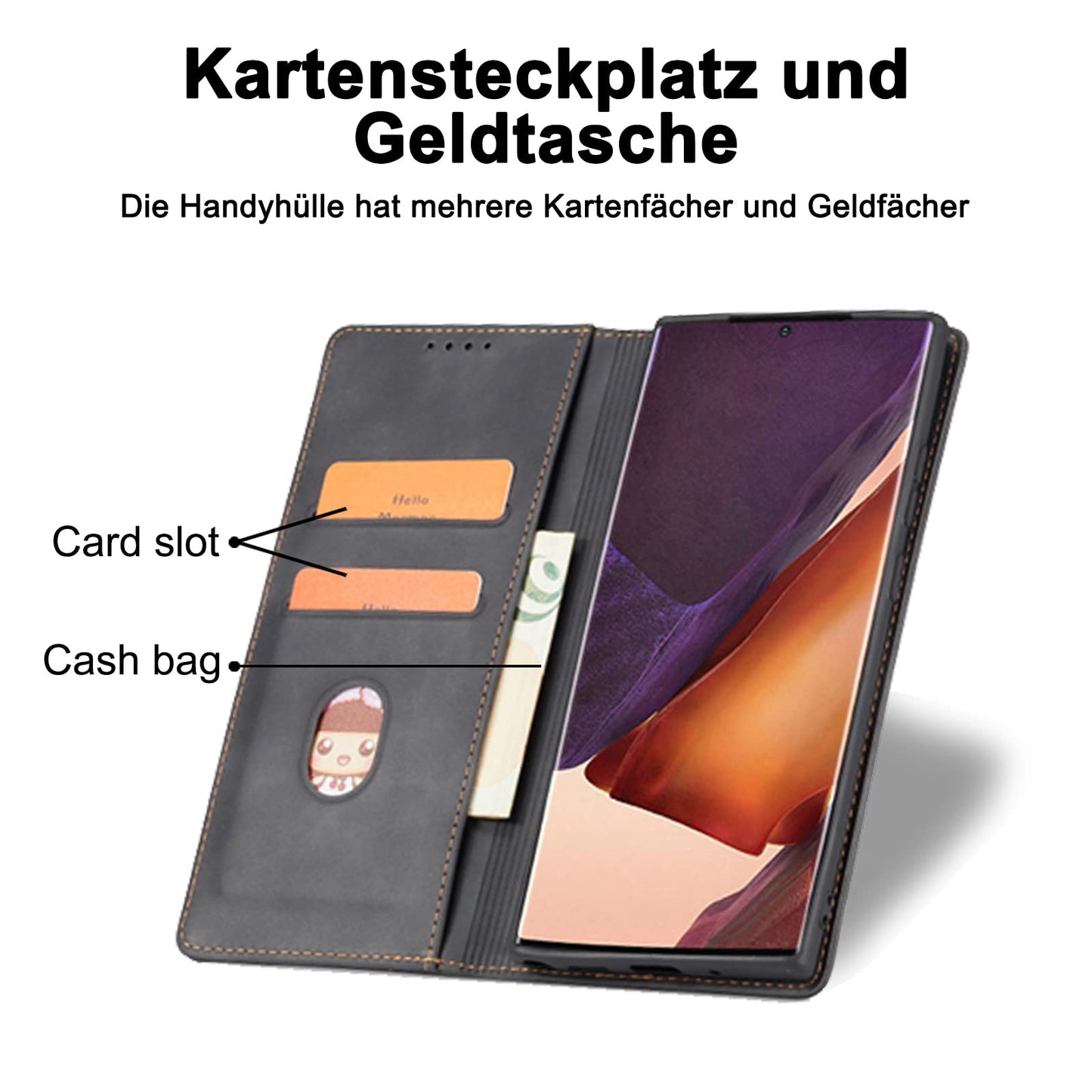 S. Dawezo Hülle für Samsung Galaxy S22 Plus, Premium Leder magnetische Handyhülle mit Ständer, Kartenfach und Brieftasche, Shock Absorbing, kompatibel mit Samsung S22 Plus-Kaffee