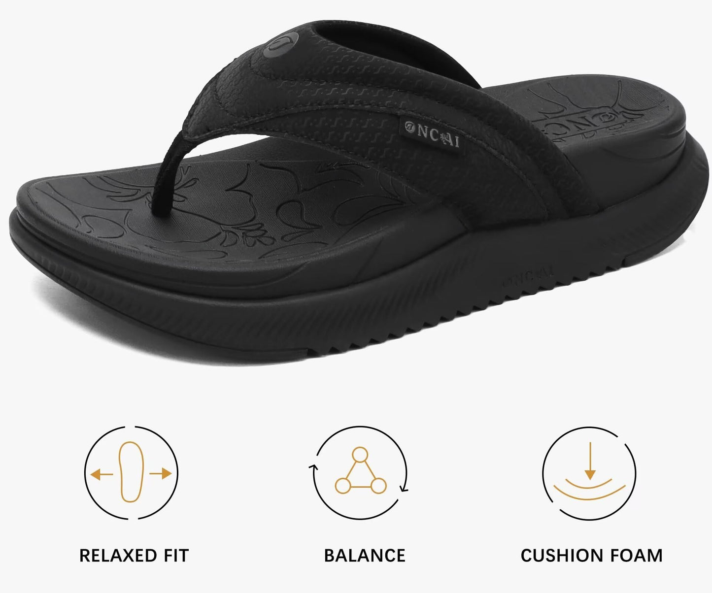 ONCAI Damen orthopädische Kissen Flip Flops Erholung Walking Sandalen für Damen mit Arch Support Sommer bequem Slip On Flip Flops für Damen Größe 36-43