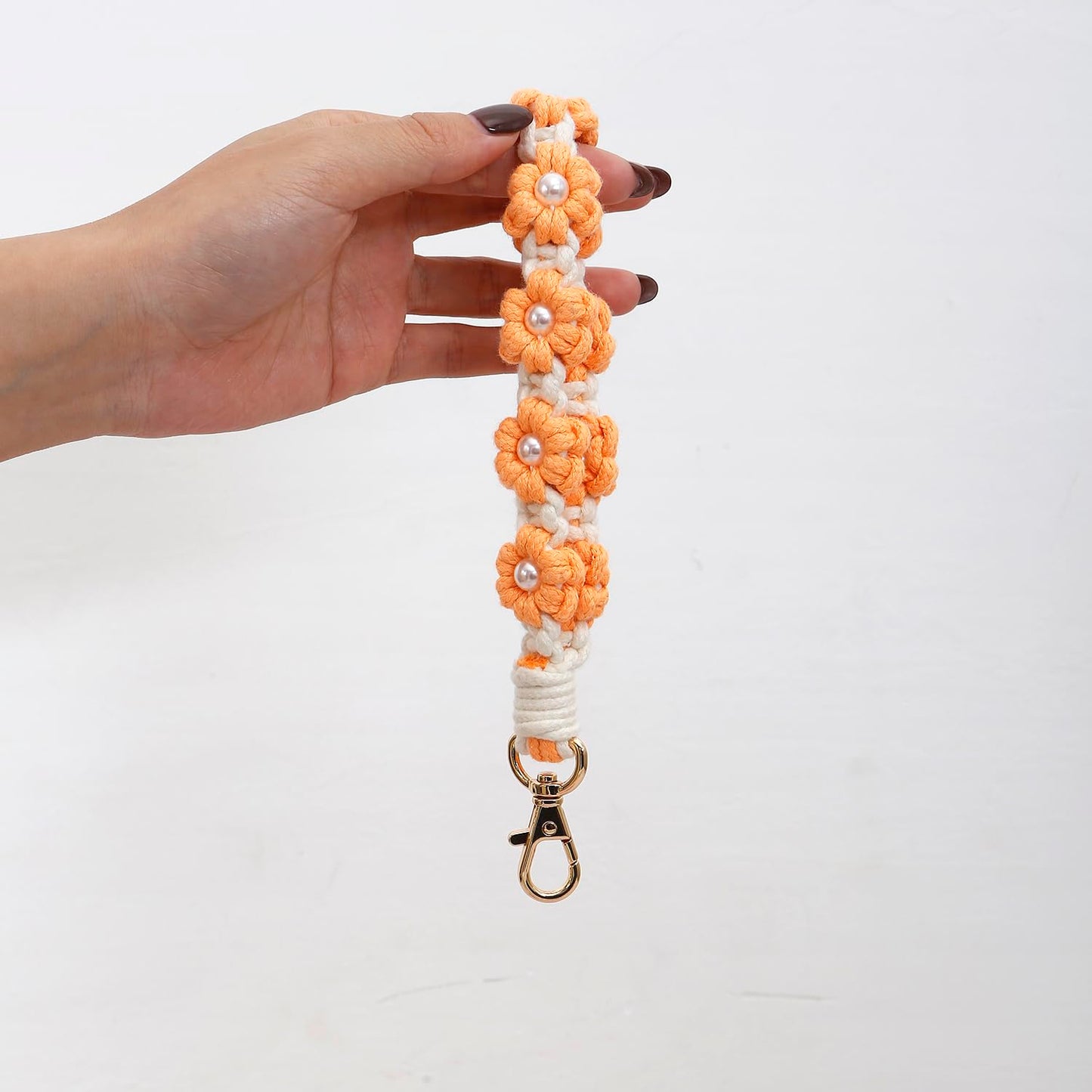 AOKSUNOVA Key Ring Band Macrame Lanyard Short Key Pendant Girls Gift for Women