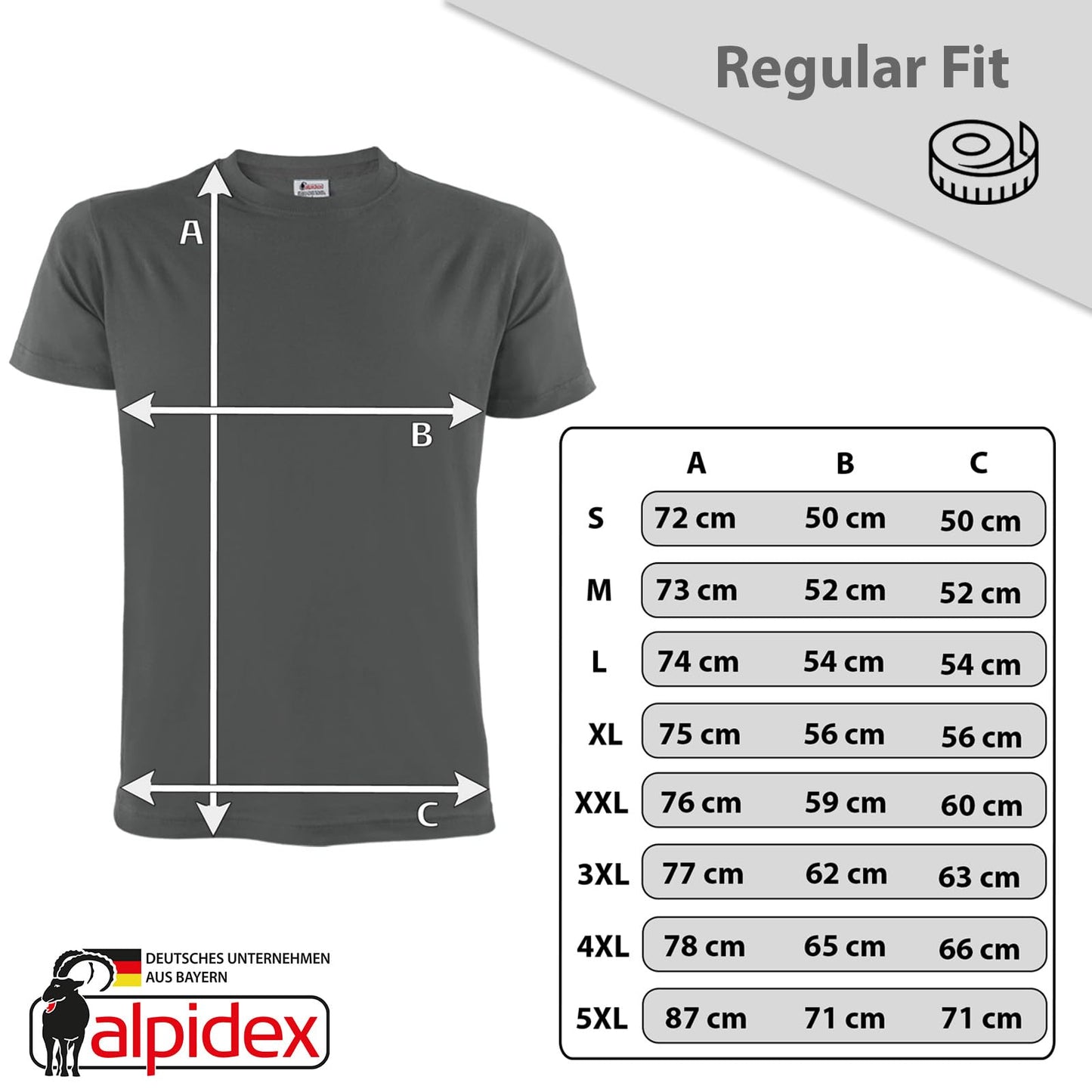 ALPIDEX Herren T-Shirts 5er Set Rundhals einfarbig S M L XL XXL 3XL 4XL 5XL