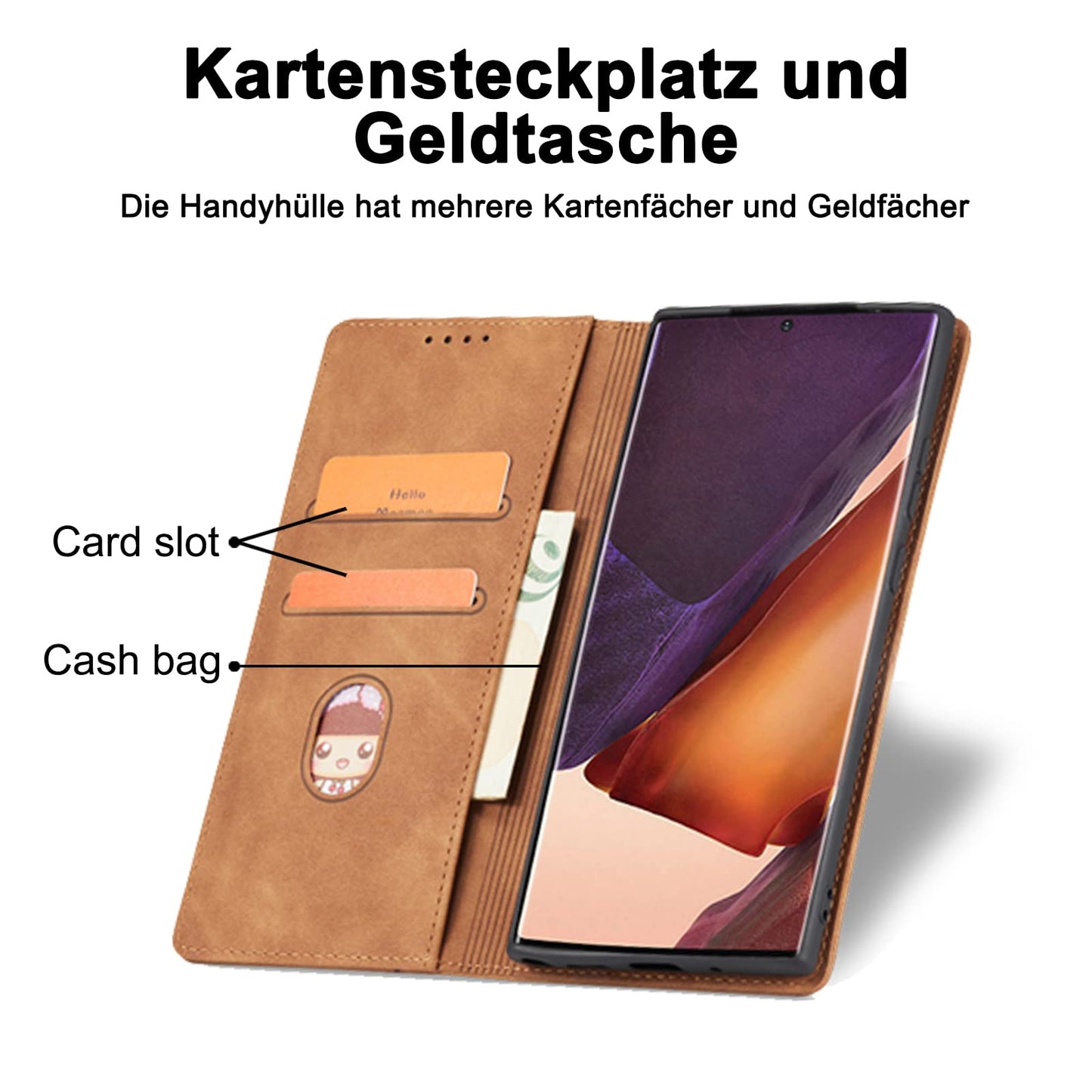S. Dawezo Hülle für Samsung Galaxy S22 Plus, Premium Leder magnetische Handyhülle mit Ständer, Kartenfach und Brieftasche, Shock Absorbing, kompatibel mit Samsung S22 Plus-Kaffee