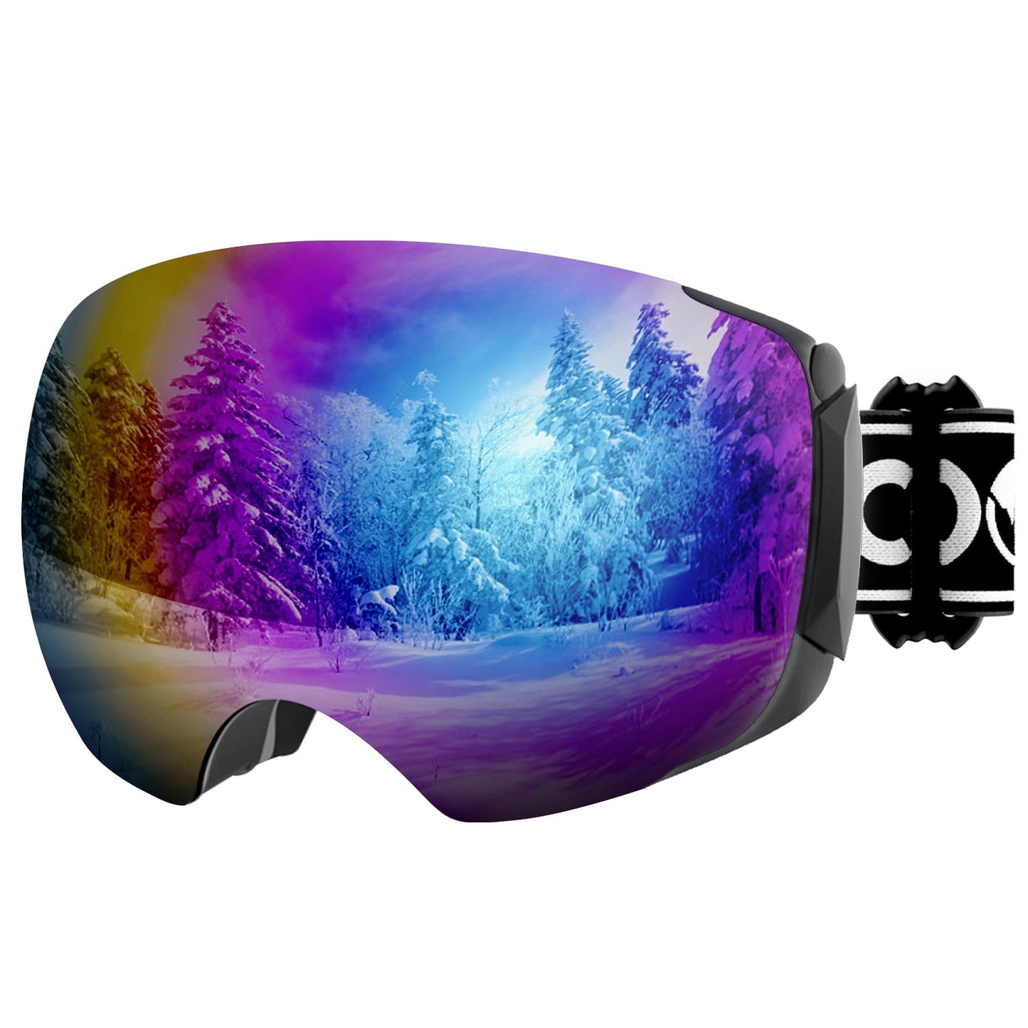 COOLOO Ski Goggles Men Women Teenagers Magnetic OTG Frameless Anti-Fog Protection with 100% UV Protection