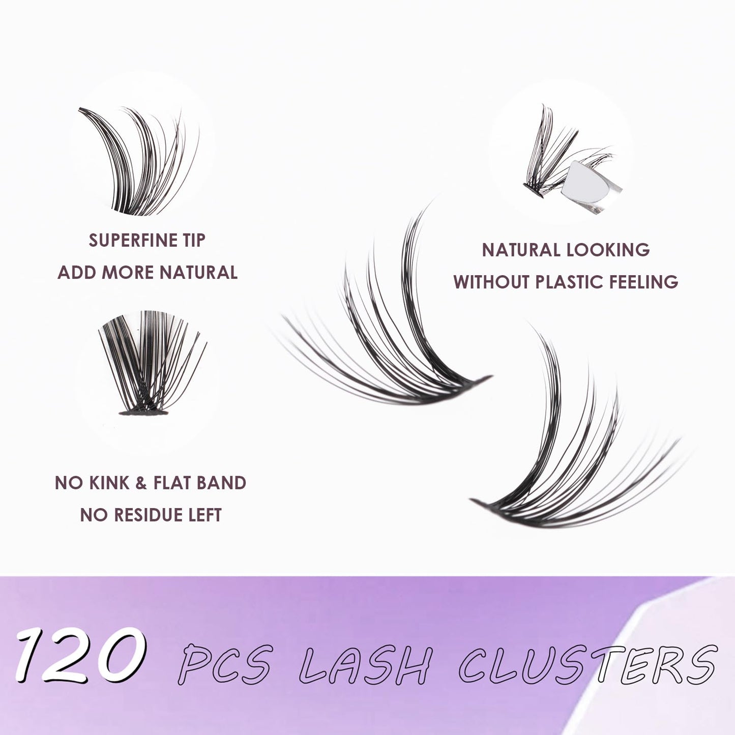 Wimpern Extensions 120 Büschel DIY Lash Extension Set Einzelne Wimpern mit Wimpernkleber und Pinzette für Anfänger Wimpernverlängerung zu Hause Individual Lashes 10-16mm C/D Curl - OP01
