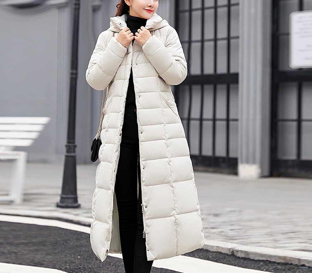 Onsoyours Women's Winter Jacket, Long Down Jacket, Quilted Jacket, Winter Coat, Parka Jacket, Outerwear, Women's Winter Warm Down Coat with Fur Collar