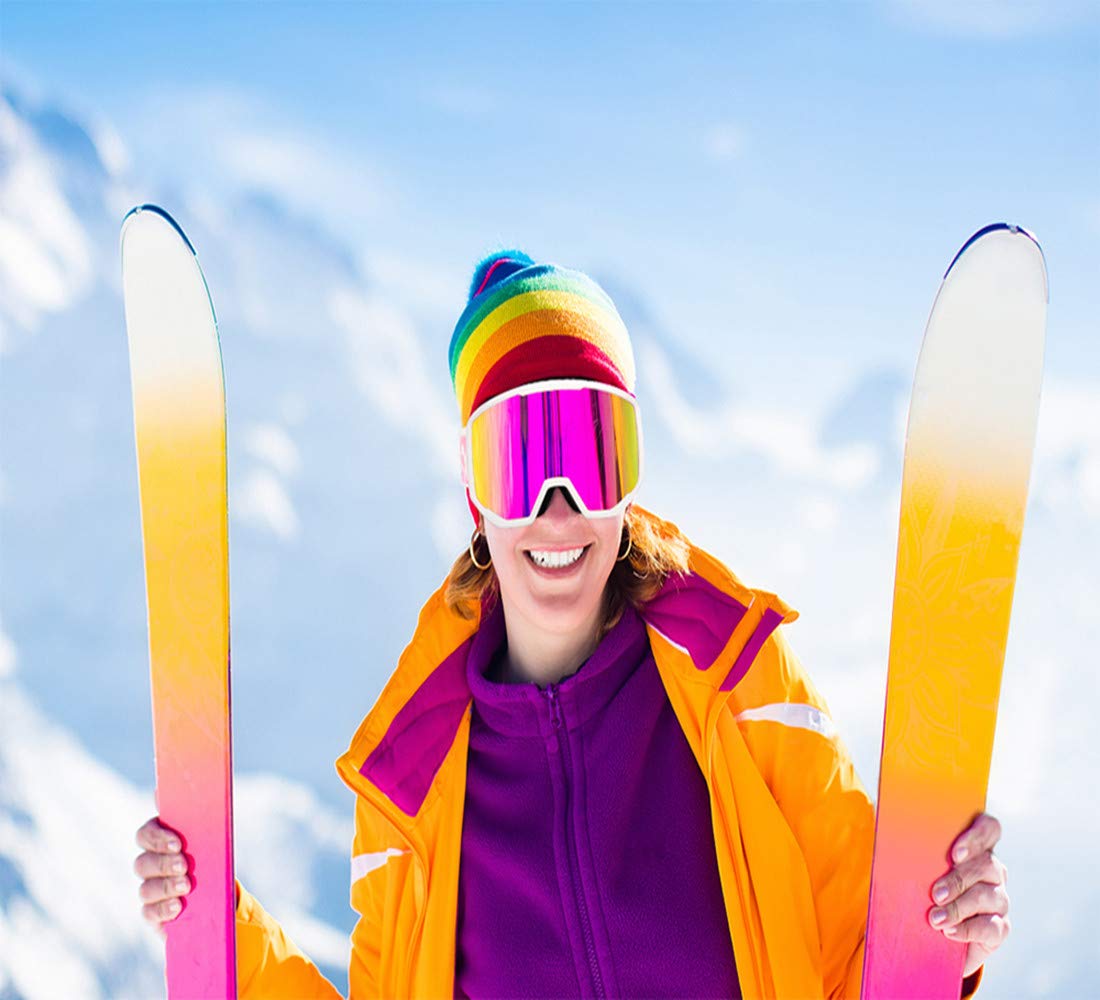 EXP Vision Unisex Ski Goggles, OTG for Men and Women, Snowboard Goggles, Snow Goggles, 100% UV Protection Ski Goggles for Glasses Wearers, Anti-Fog Snowboard Goggles, Ski Goggles