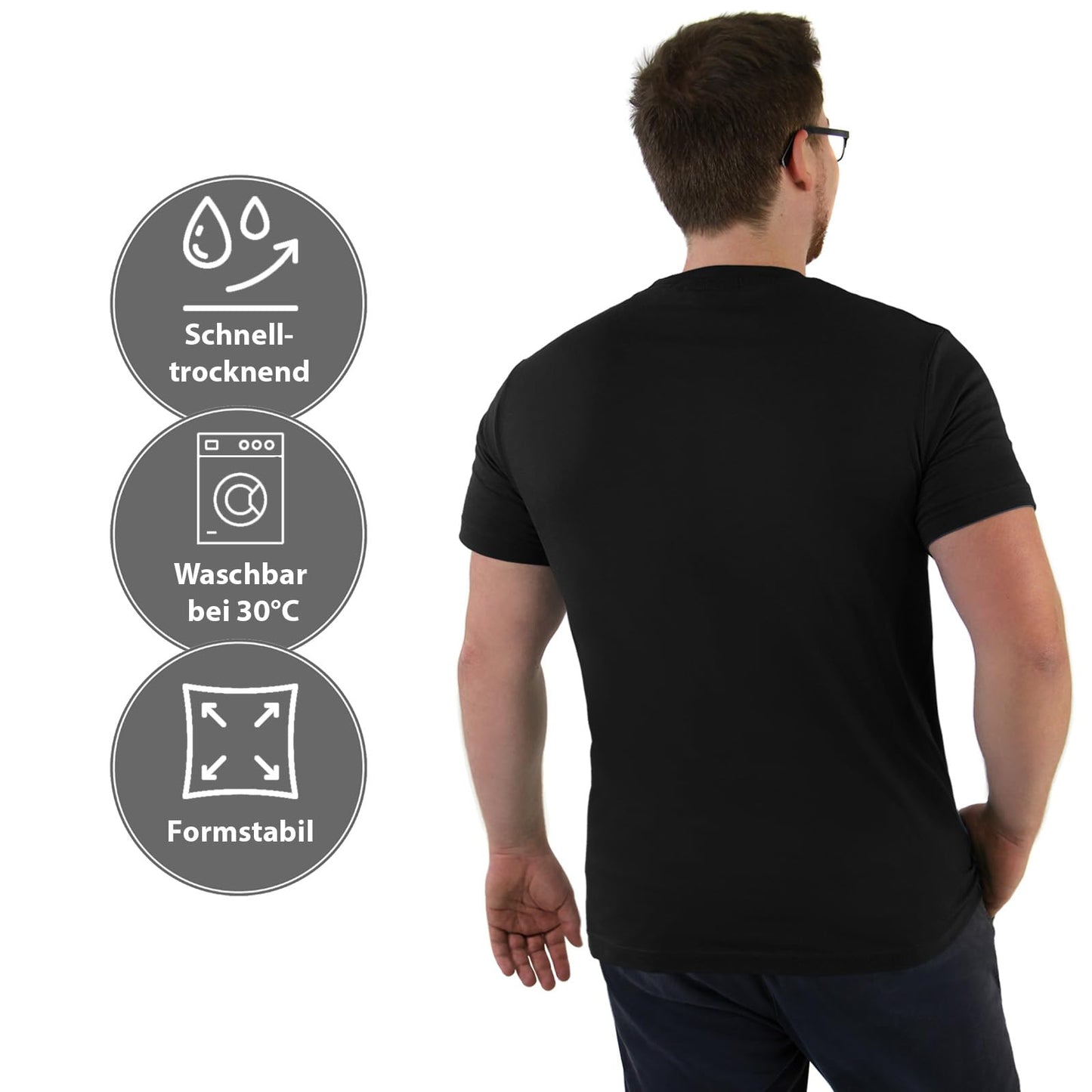 ALPIDEX Herren T-Shirts 5er Set Rundhals einfarbig S M L XL XXL 3XL 4XL 5XL